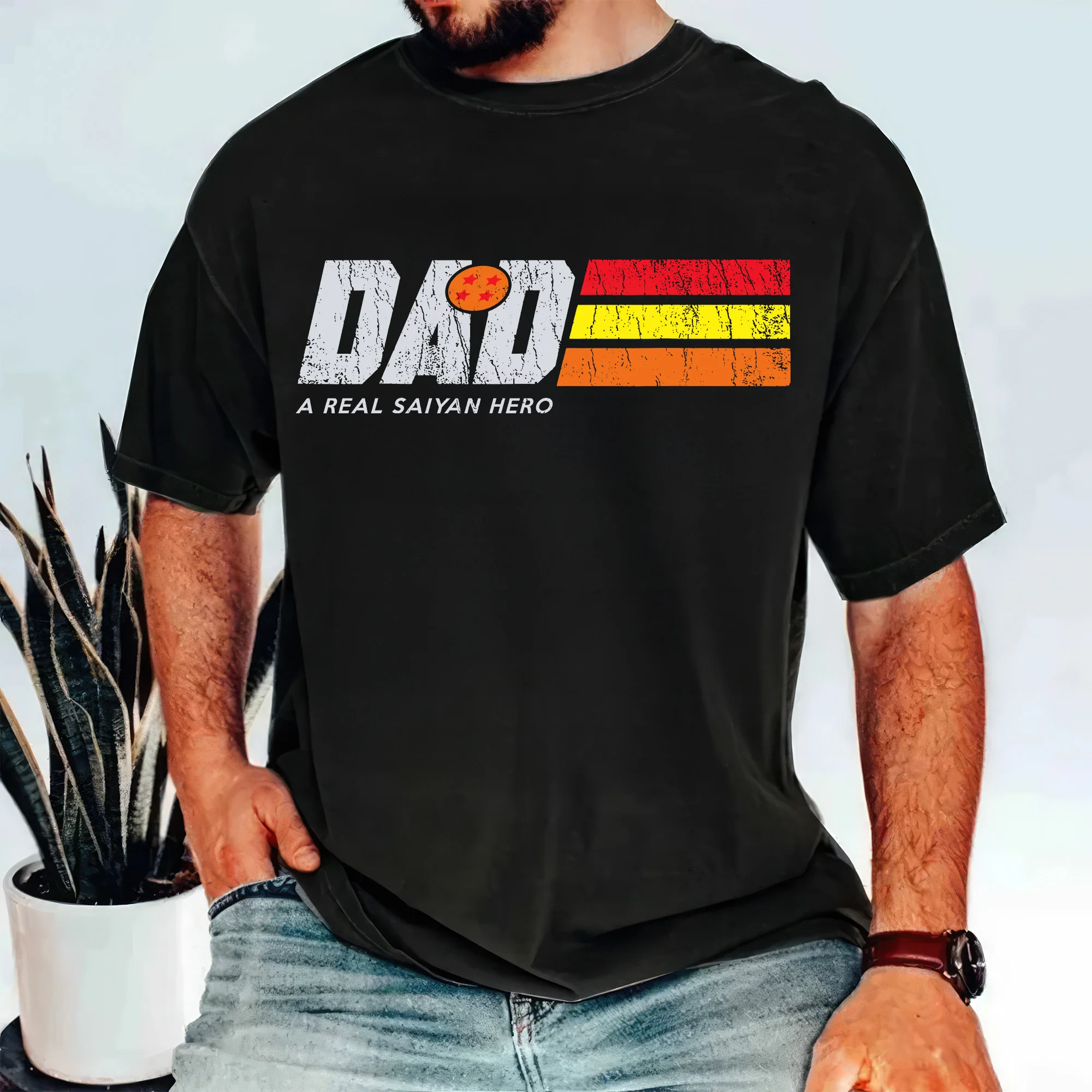 Dad Is A Real Saiyan Hero - Personalized Shirt 2 Side - Gift for Dad - Image 3