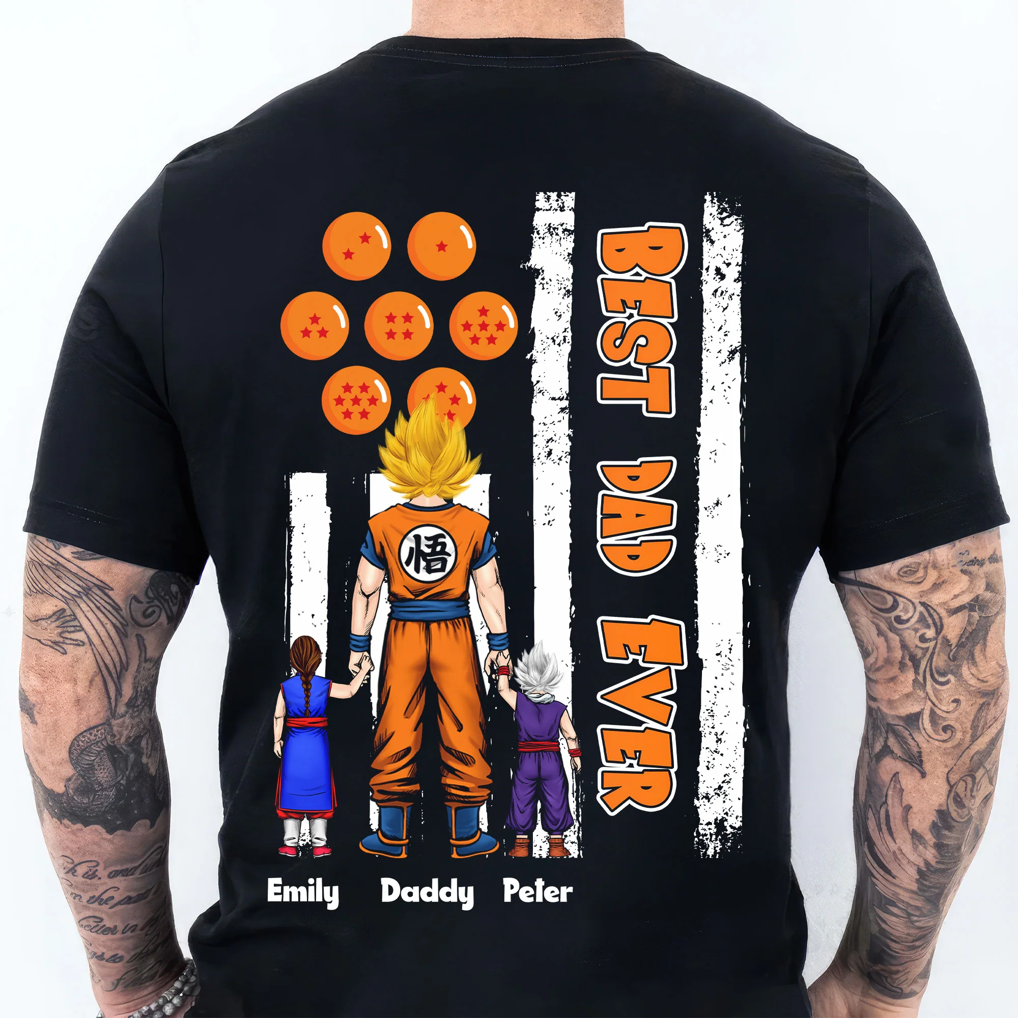 Dad Is A Real Saiyan Hero - Personalized Shirt 2 Side - Gift for Dad - Image 4