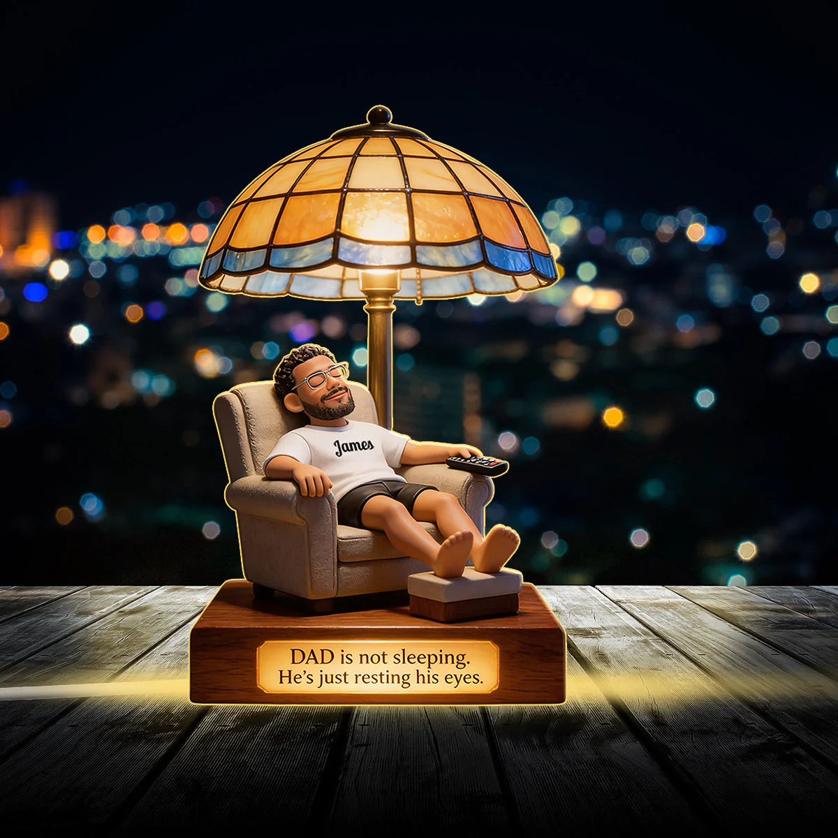 Dad Is Just Resting His Eyes - Personalized Acrylic Light Box - Gift For Father's Day