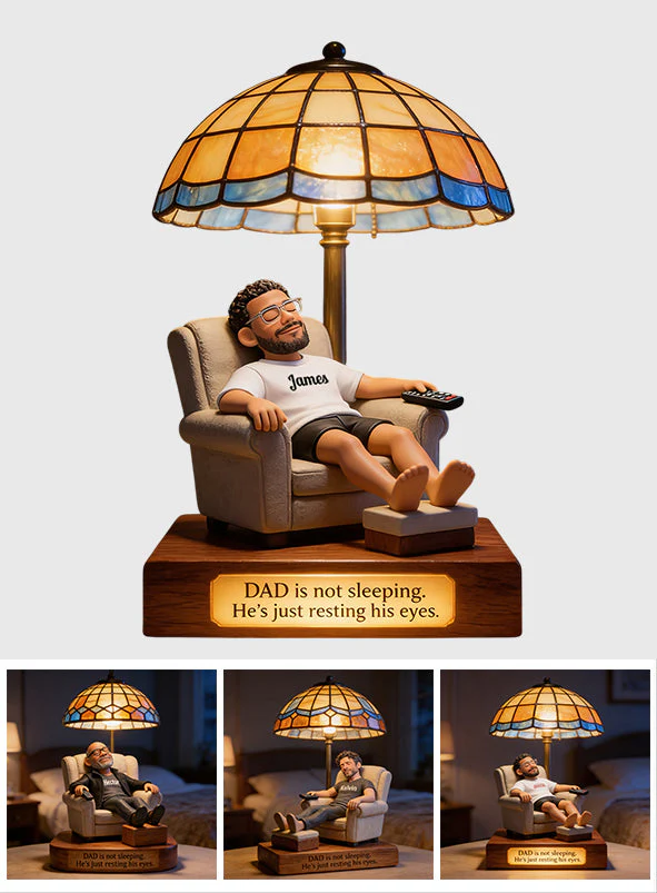 Dad Is Just Resting His Eyes - Personalized Acrylic Light Box - Gift For Father's Day - Image 2