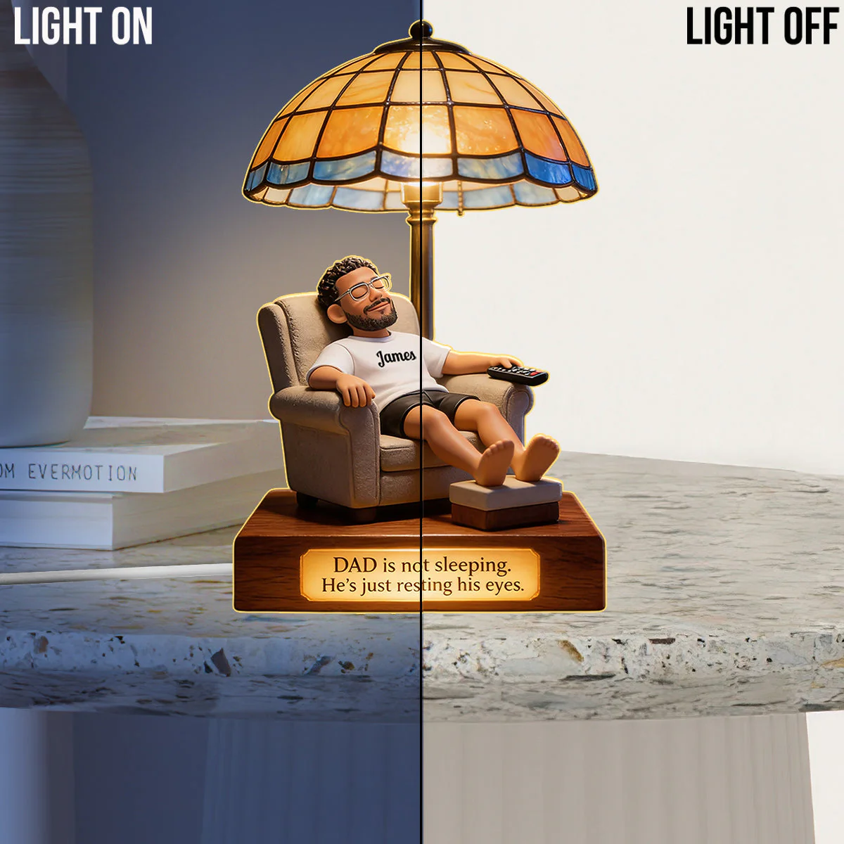 Dad Is Just Resting His Eyes - Personalized Acrylic Light Box - Gift For Father's Day - Image 3
