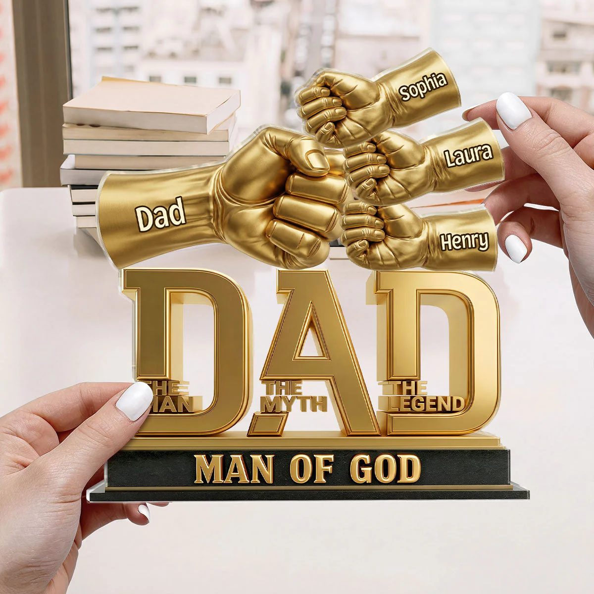 Dad The Man The Myth The Legend - Personalized Shape Acrylic Plaque - Gift For Dad, Grandpa - Image 2