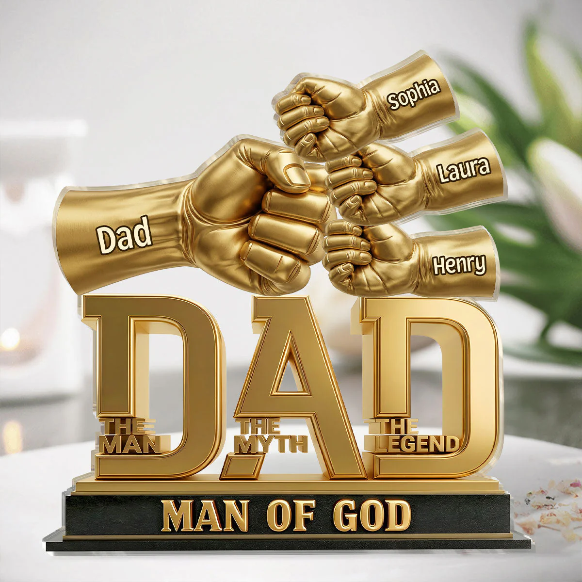Dad The Man The Myth The Legend - Personalized Shape Acrylic Plaque - Gift For Dad, Grandpa - Image 4