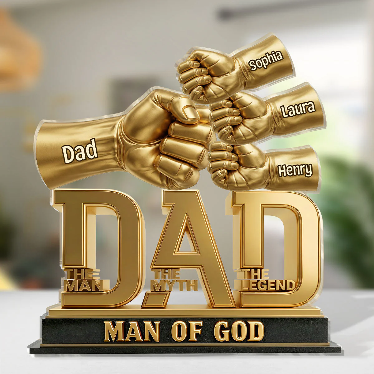 Dad The Man The Myth The Legend - Personalized Shape Acrylic Plaque - Gift For Dad, Grandpa - Image 5