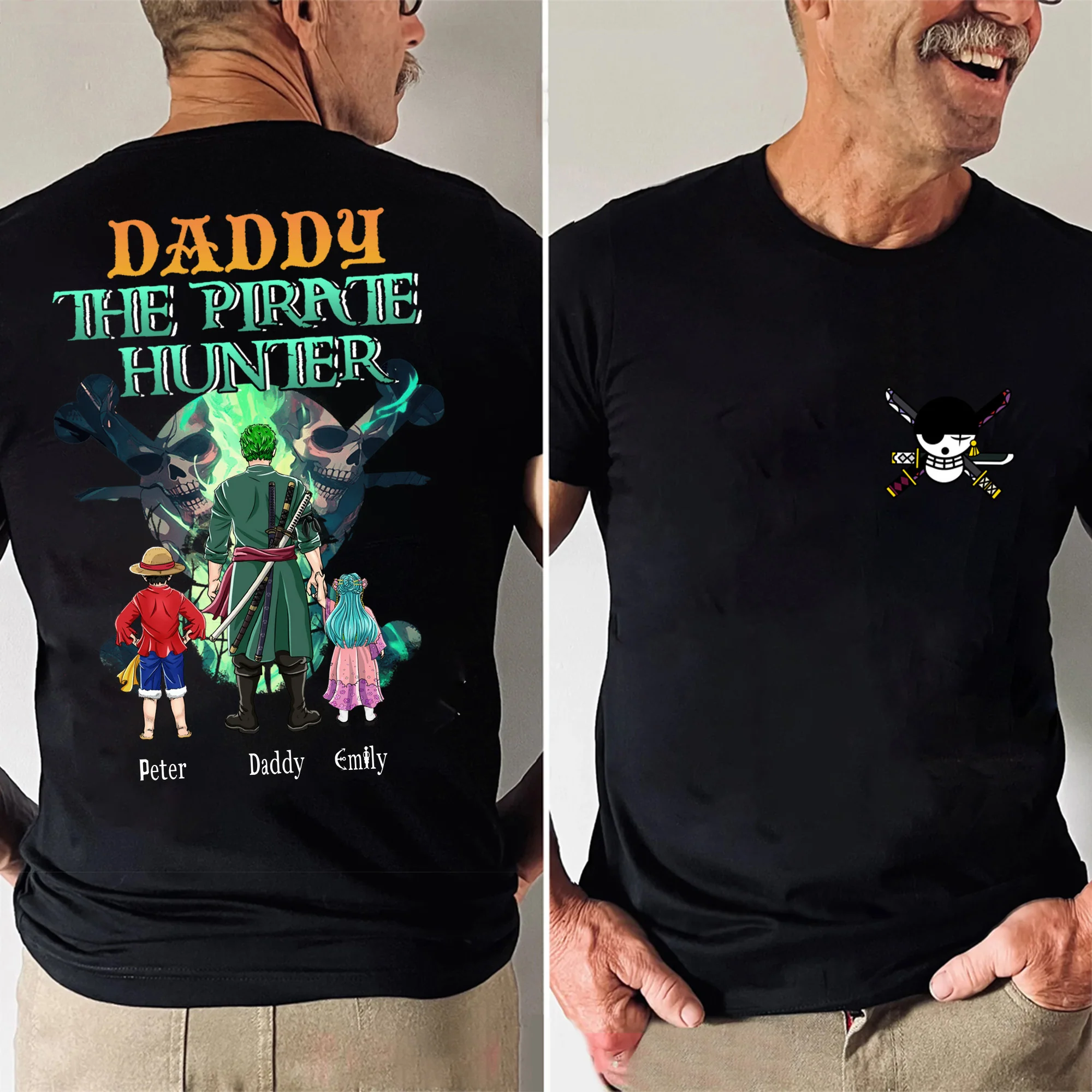 OnPi Pirate Adventure Dad The Pirate Hunter - Gift For Father's Day - Personalized Shirt 2 Side