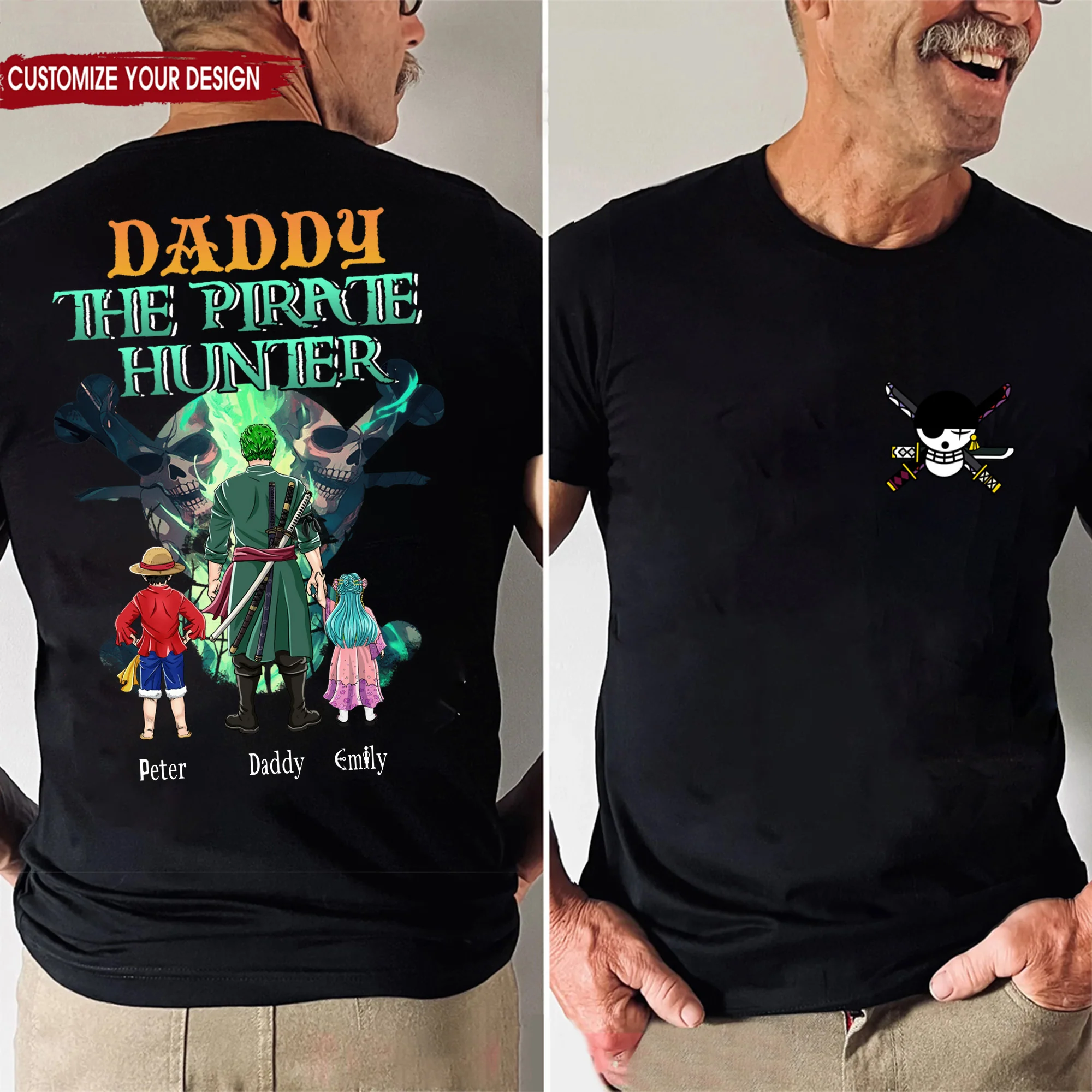 OnPi Pirate Adventure Dad The Pirate Hunter - Gift For Father's Day - Personalized Shirt 2 Side - Image 2