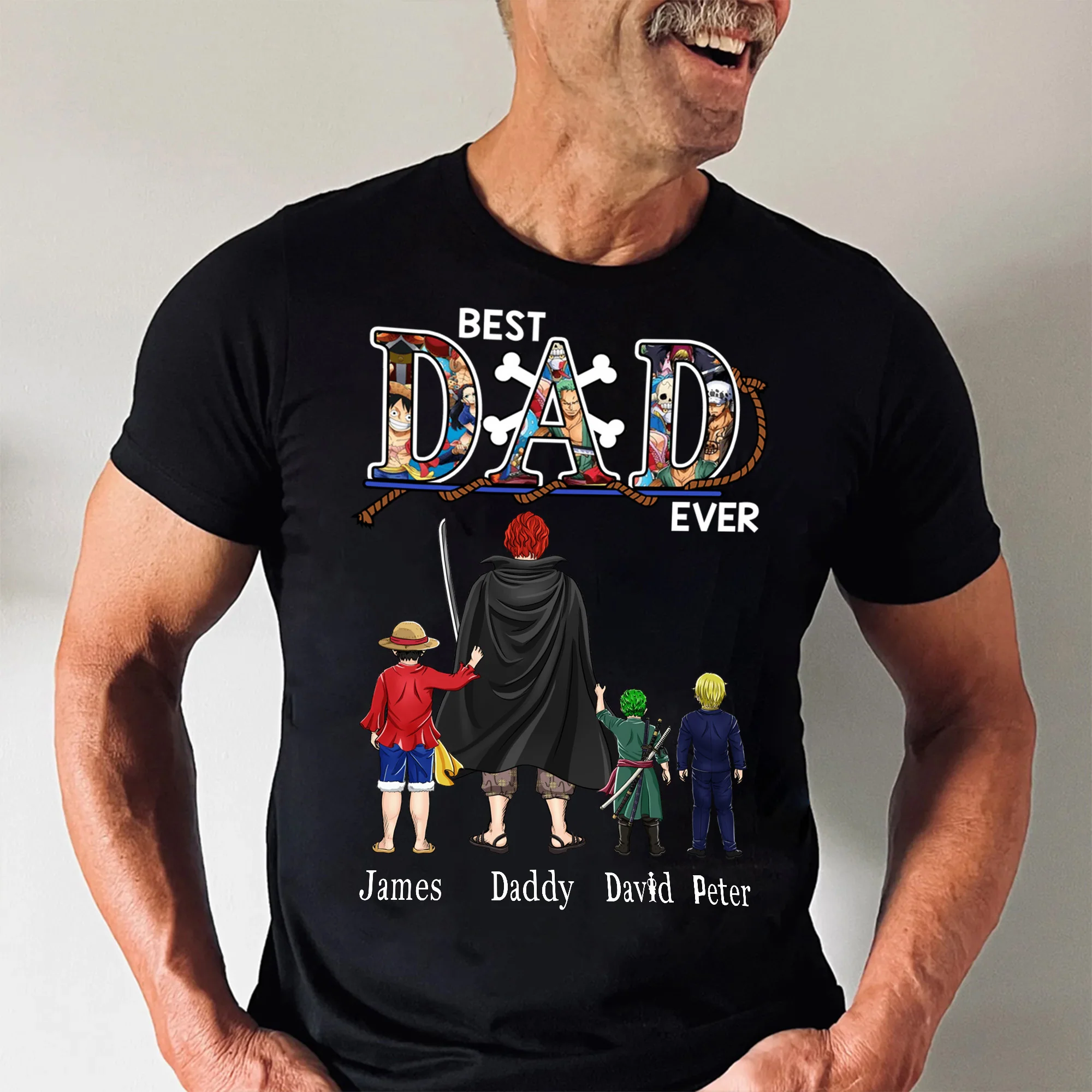 OnPi Pirate Adventure Dad You Are As Strong As Luffy As Fast As Shanks - Gift For Dad - Personalized Shirt 2 Side - Image 3