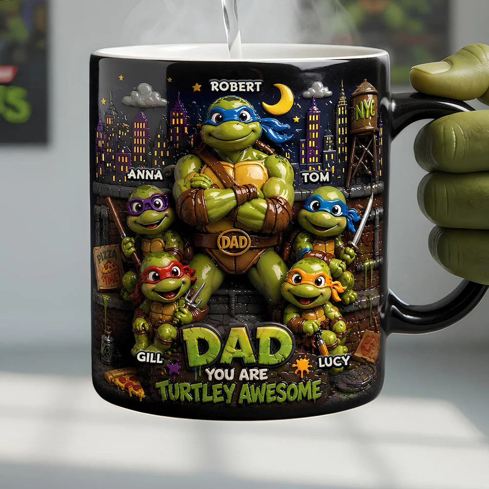 Dad You Are Turtley Awesome - Personalized Color Changing Mug - Gift For Dad - Image 3