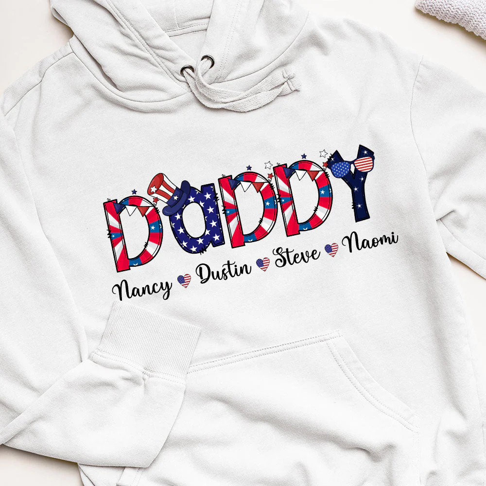 Daddy & Kids With 4Th Of July Style - Personalized T-shirt - Patriotic Gift For Dad, Grandpa HN02 - Image 3