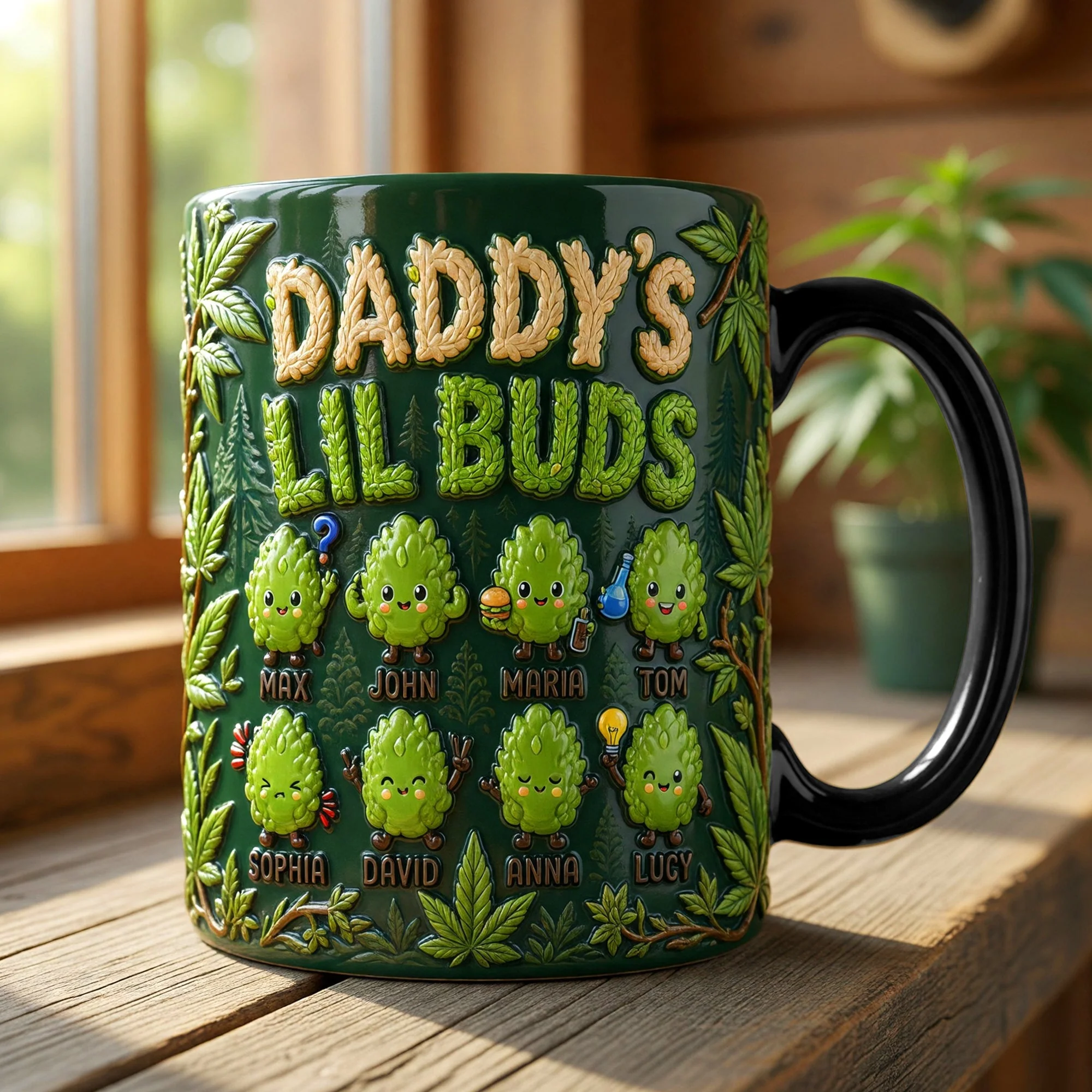 Daddy's Lil Buds - Personalized Mug - Gift For Dad, Grandpa