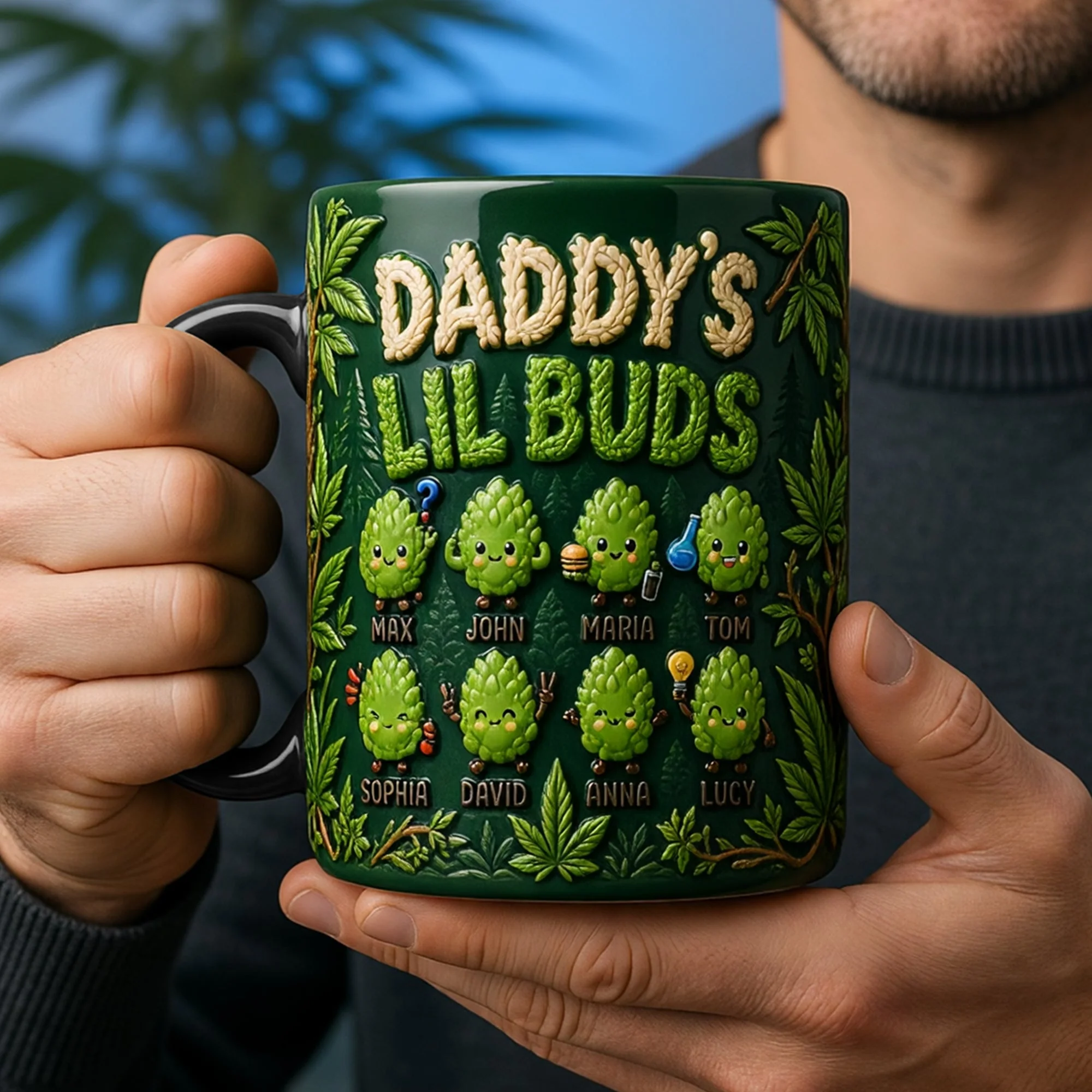 Daddy's Lil Buds - Personalized Mug - Gift For Dad, Grandpa - Image 2