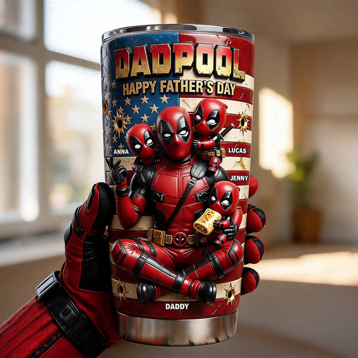 Dadpool Happy Father's Day - Personalized Tumbler - Gift For Father's Day, Movie Fans