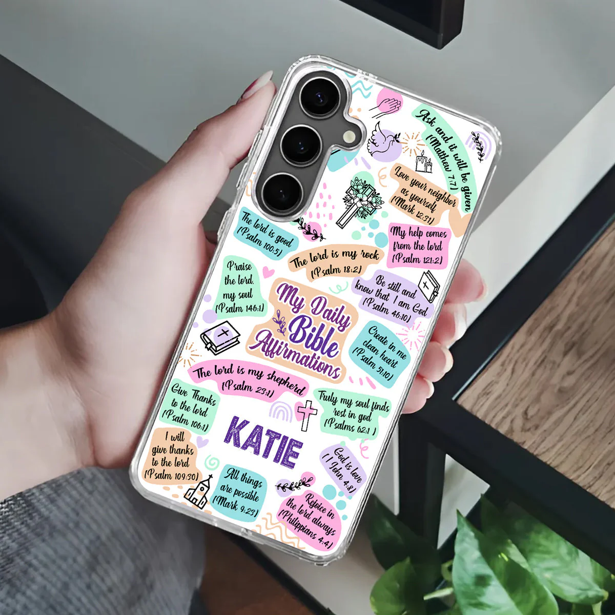 Daily Bible Affirmations -Personalized Phone Case - Christian Gift BA01 - Image 4