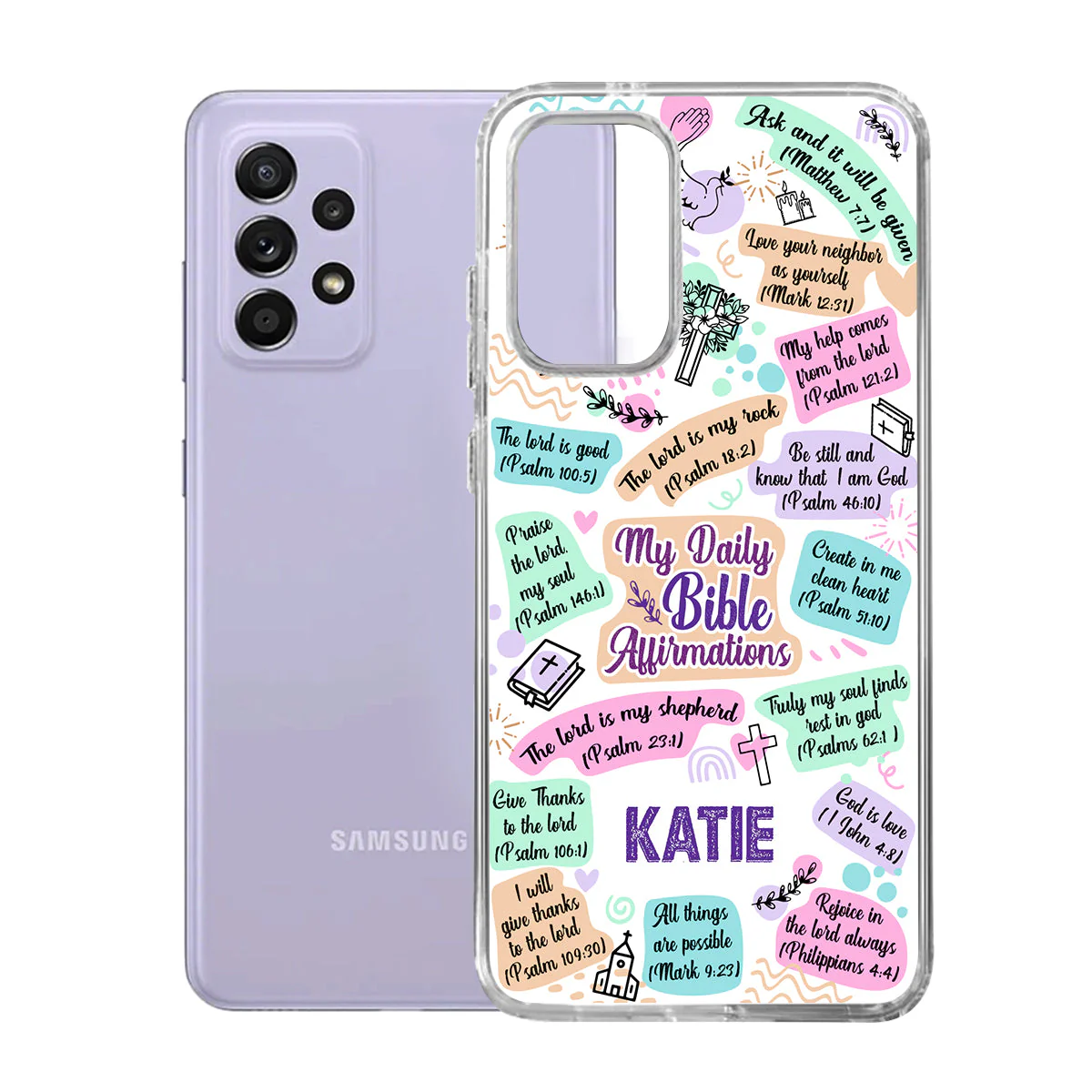 Daily Bible Affirmations - Personalized Phone Case TD118 - Image 6