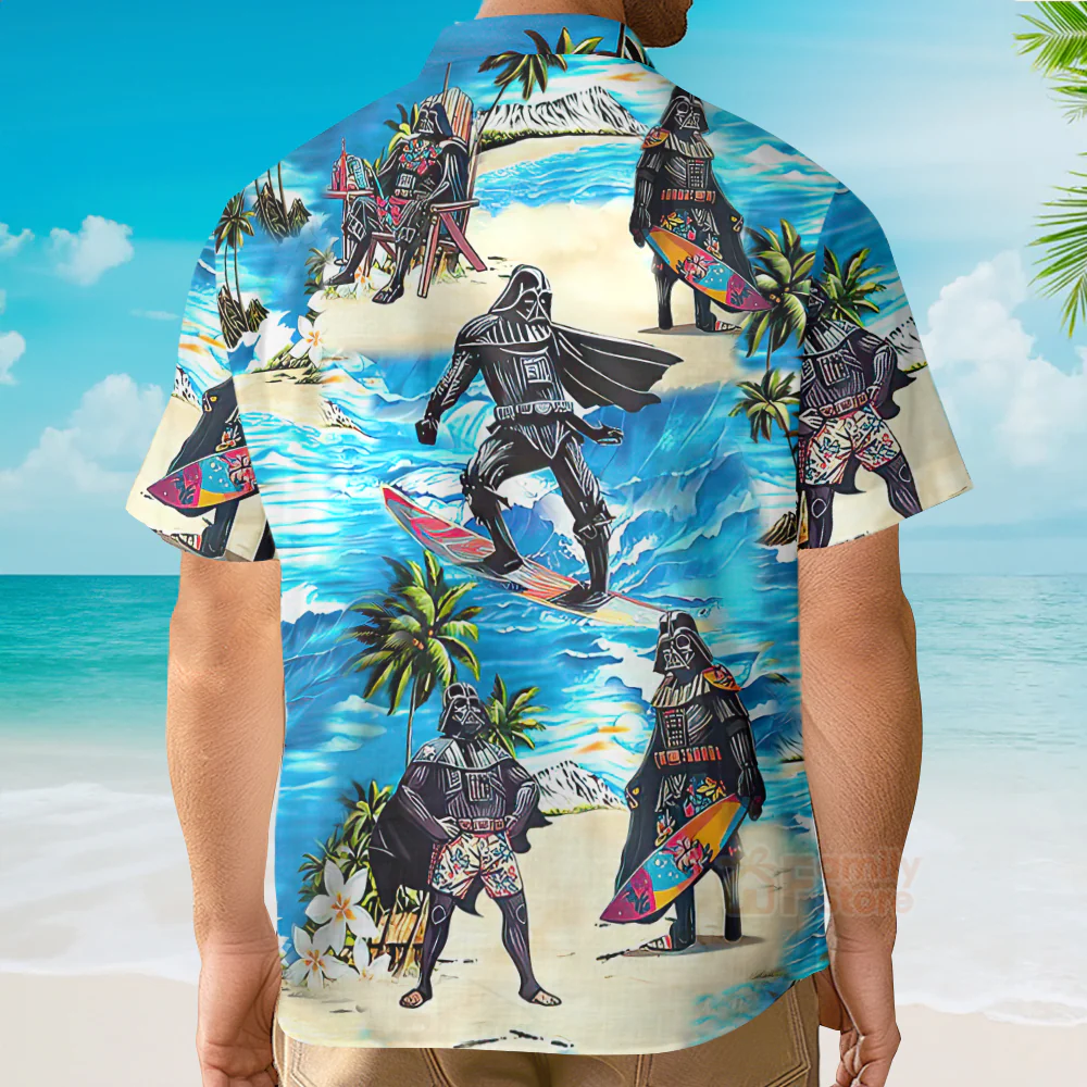 Darth Vader Starwars Surfing - Hawaiian Shirt For Men, Women, Kids - Image 5