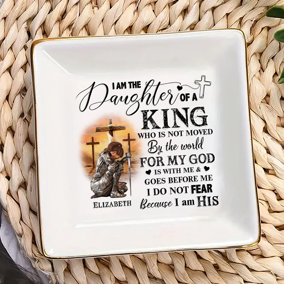 Daughter Of A King - Personalized Jewelry Dish - Gift For Bestie, Sister, Friend, Wife, For Me Gift  - CLGOD03 NA94 - Image 3