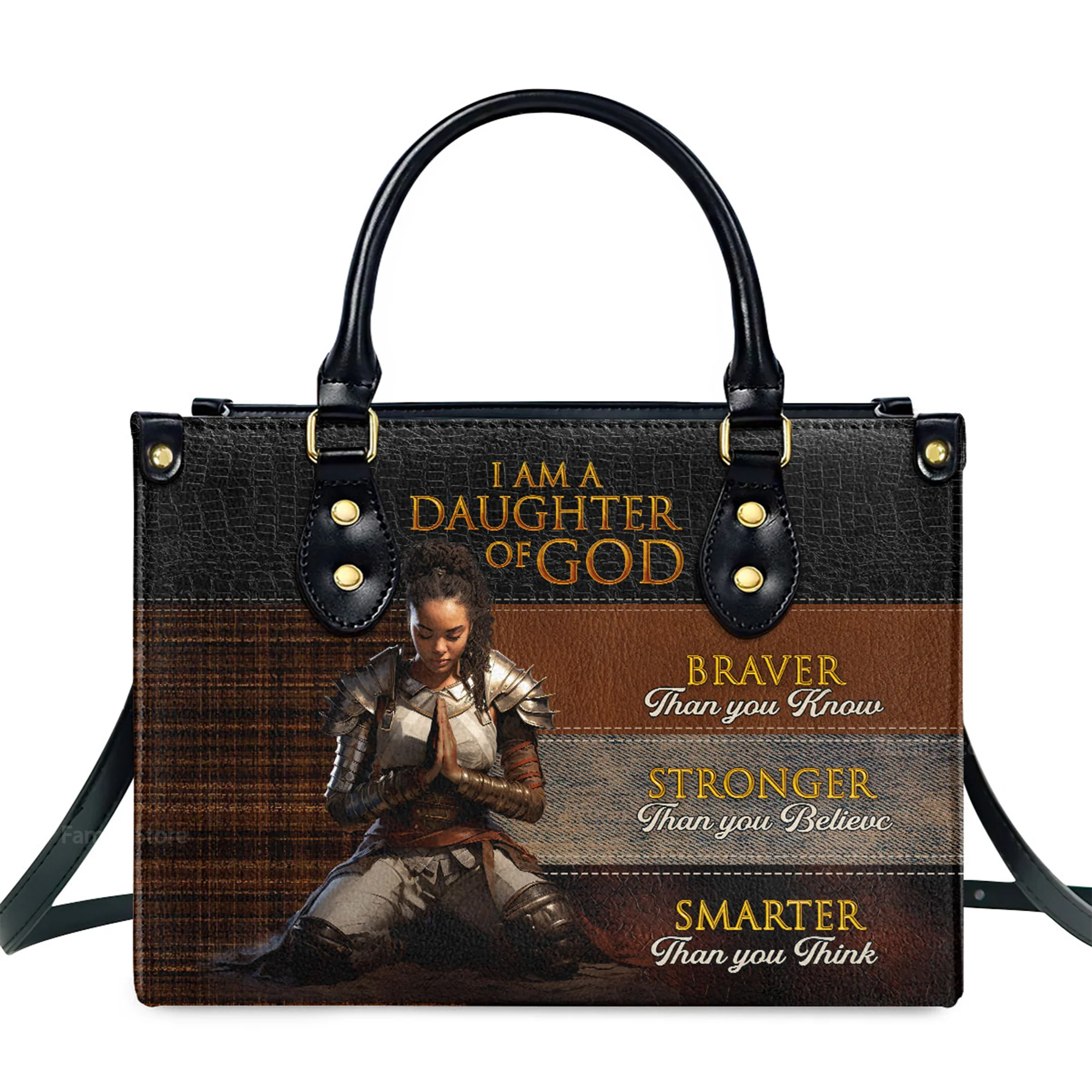 Daughter Of God - Personalized Leather Handbag With Handle - AT4081302 - Image 2