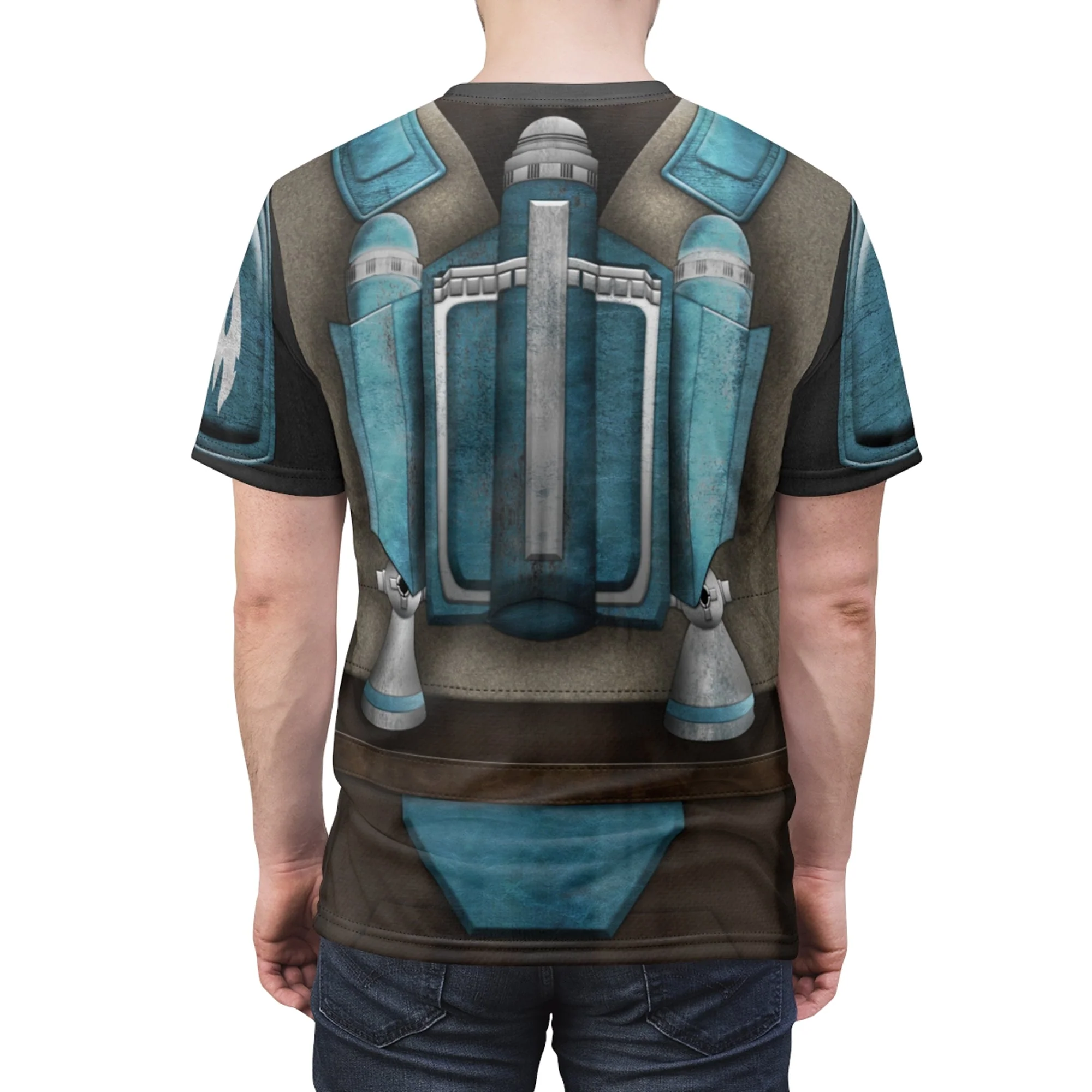 Death Watch Mandalorian Jetpack Cosplay Costume T-Shirt For Men - Image 2