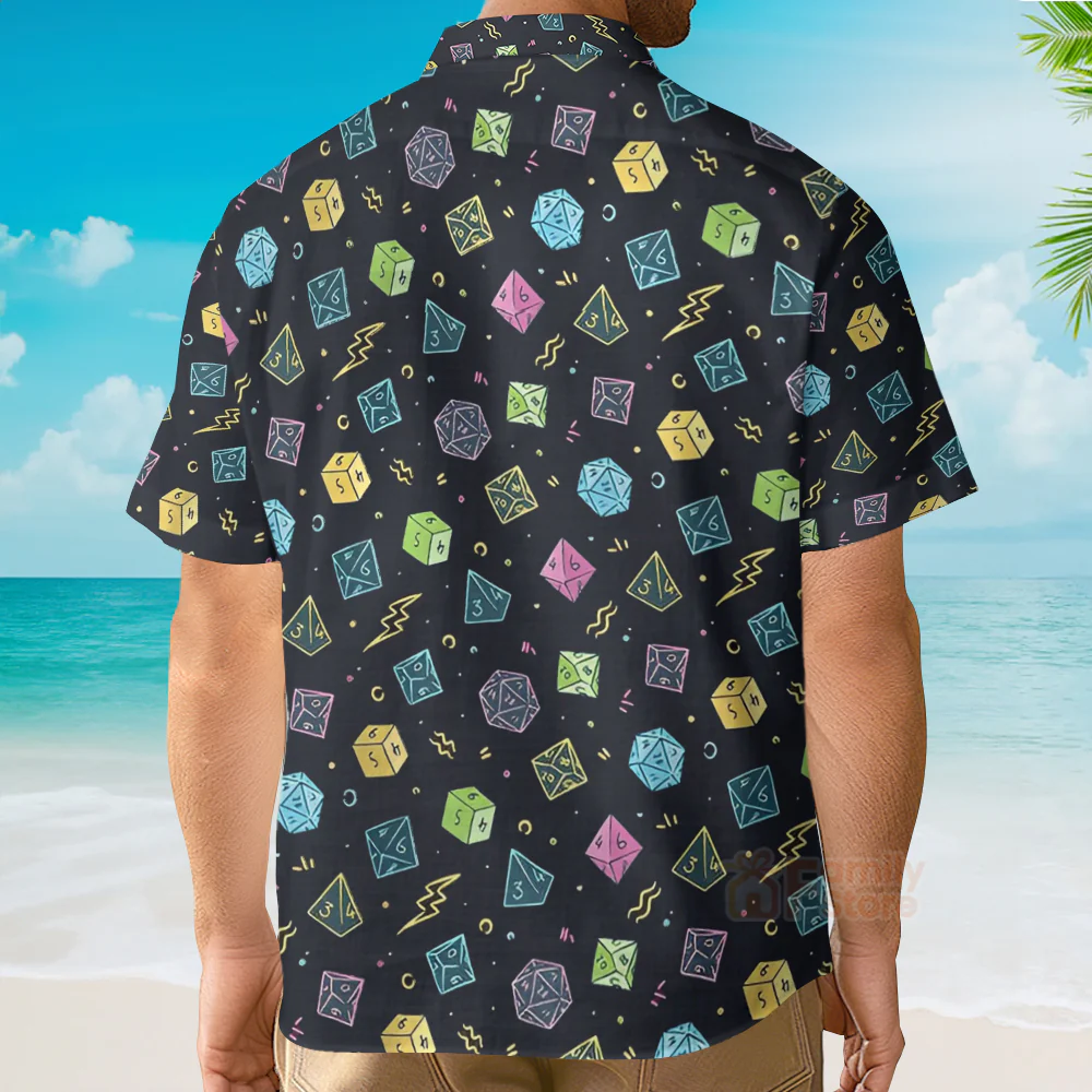 Dnd Blue Dungeons And Dragons Dnd - Hawaiian Shirt - Image 5