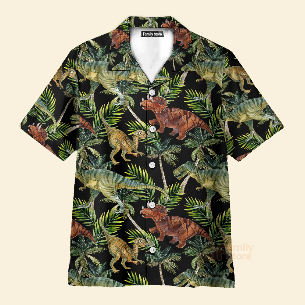 Dinosaur Tropical Pattern Hawaiian Shirt