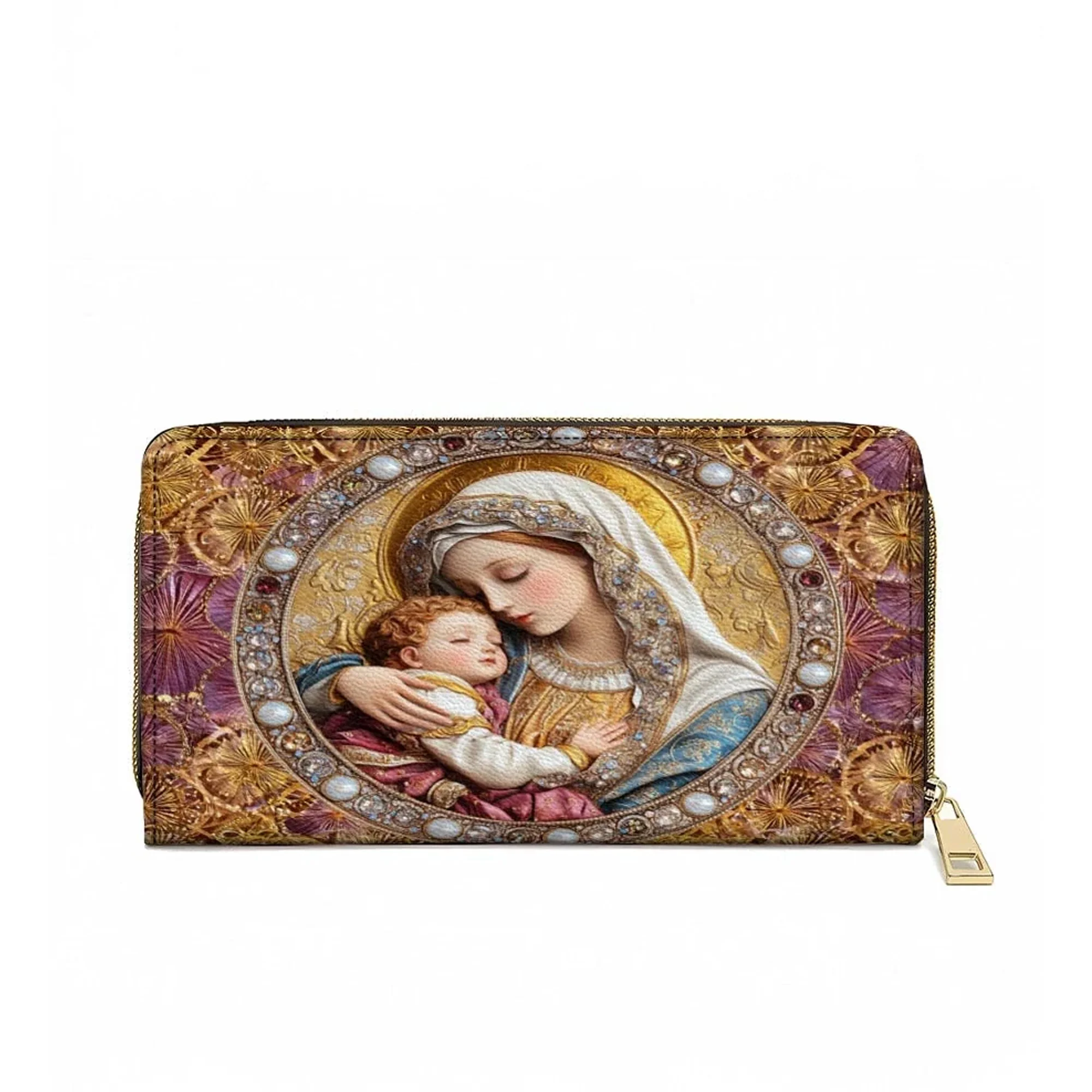 Divine Madonna And Child - Christian Leather Wallet - Image 2