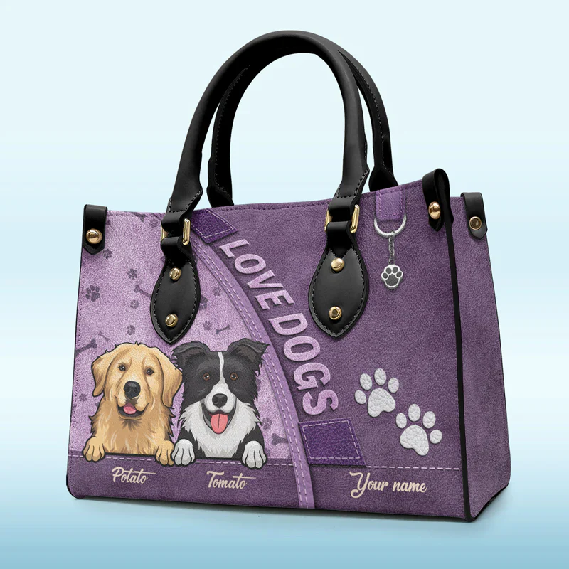 Dogs Make Our Lives Whole - Personalized Leather Handbag - Gift for Dog Lovers, Dog Mom | CLP14 NH96