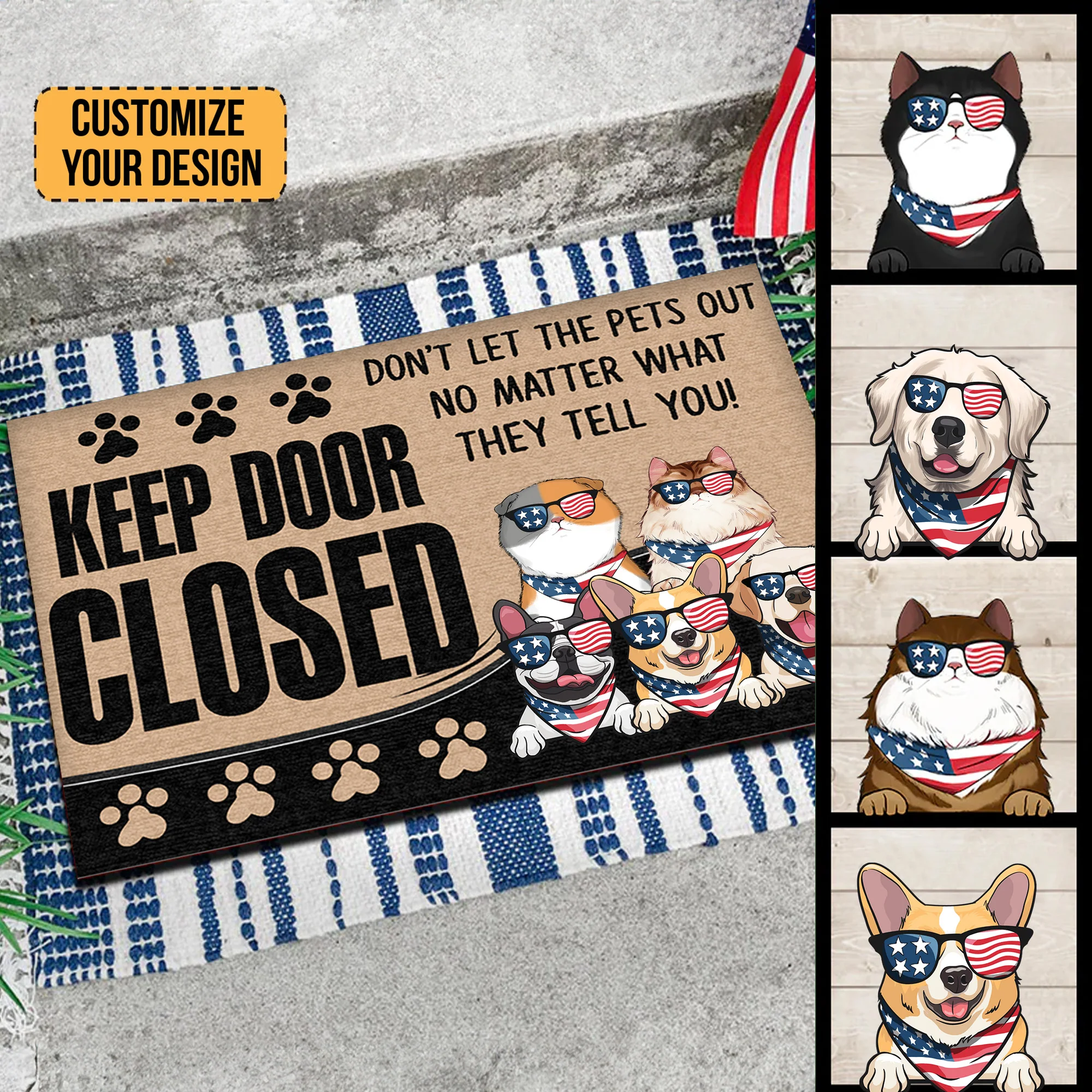 Don't Let The Cats Out No Matter What They Tell You - Gift For Pet Lovers - Personalized Door Mat - Image 2