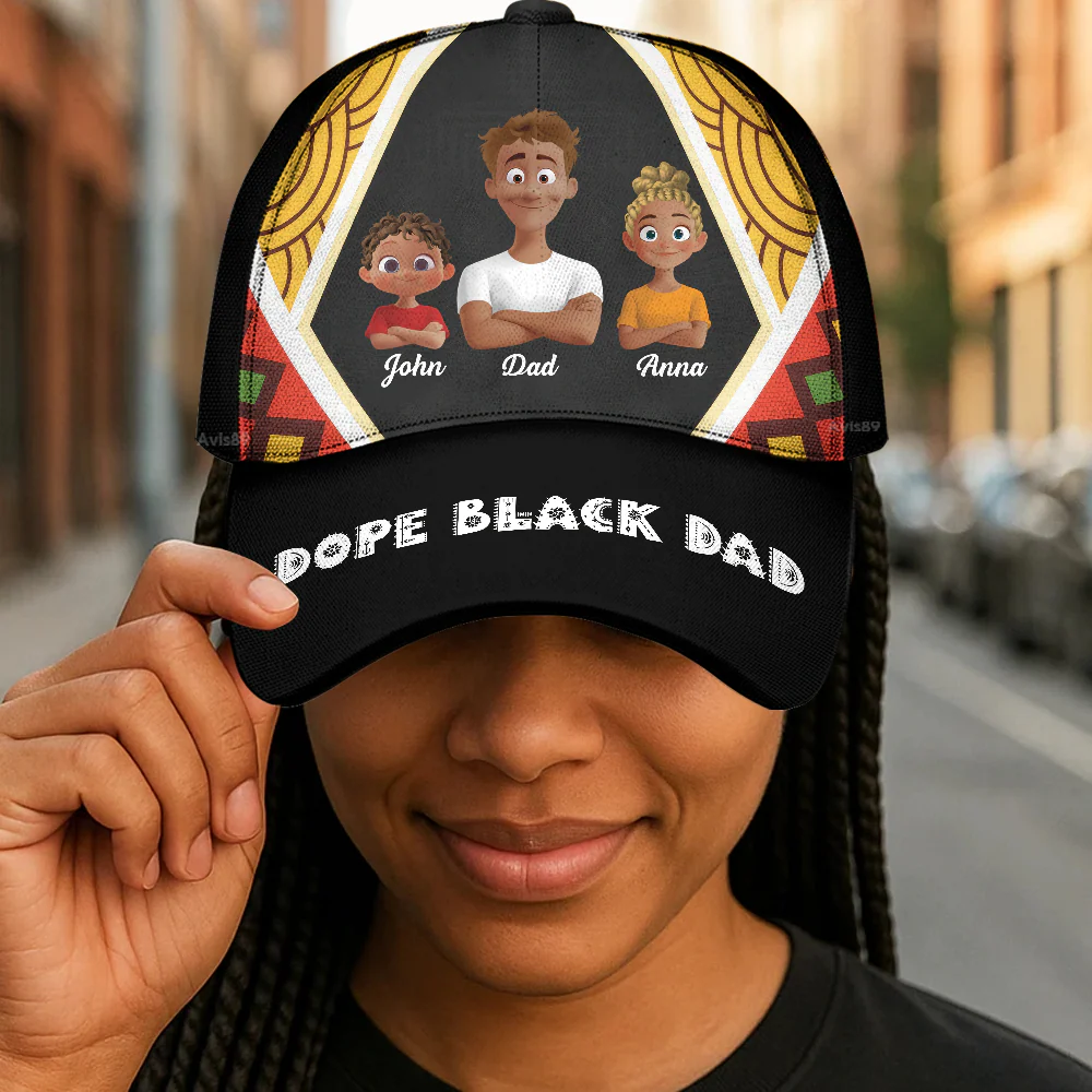 Dope Black Dad - Best Gift For Dad - Personalized Classic Cap | GR29 PT - Image 2