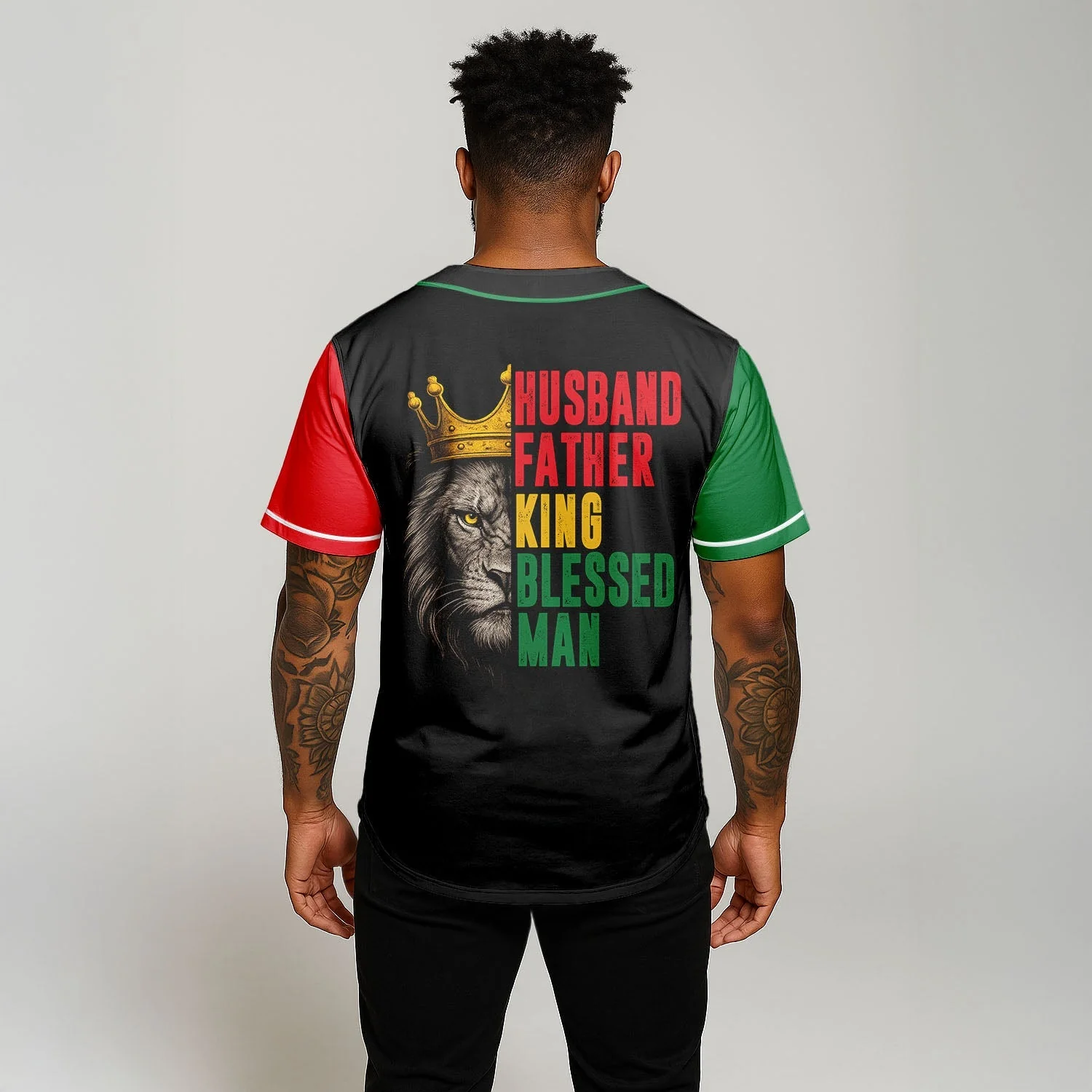 Dope Black Father - African American Baseball Jersey - Gift for Black Dad, Grandpa, Husband - Image 8