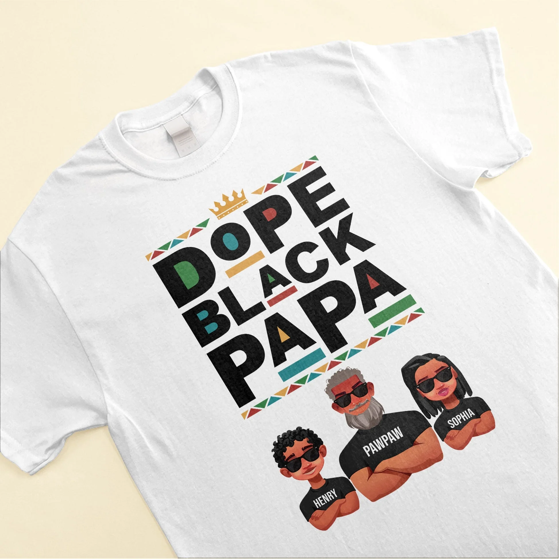 Dope Black Papa - Personalized Shirt - Gift For Dad, Fathers Day - CL50 NA94 - Image 4