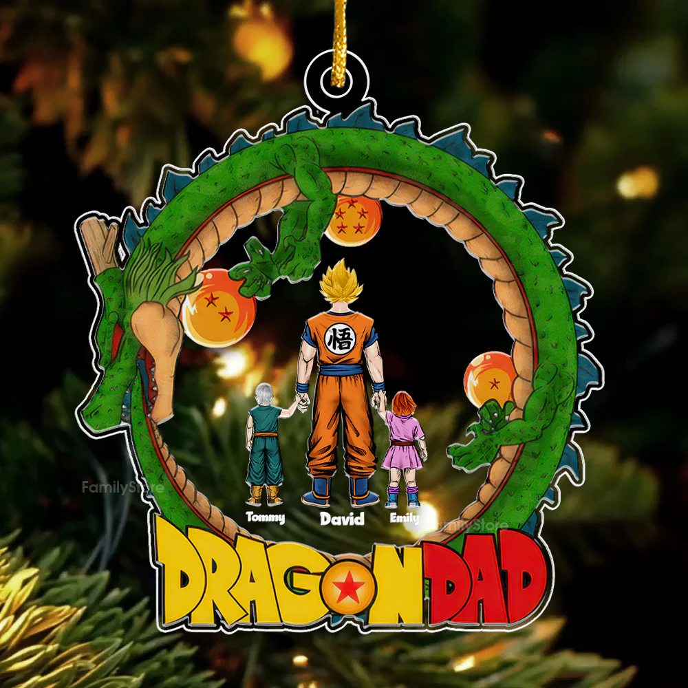 DrBa Family We Are Here - Gift For Family - Gifts For Dad Father's Day - Personalized Acrylic Ornament - CL03 - Image 3