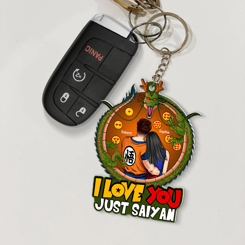 DrBa I Love You Just Saiyan - Personalized Acrylic Keychain - Gift For Couple, Husband Wife, Anniversary Gift  - CL18 NA94