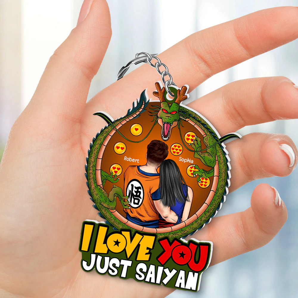DrBa I Love You Just Saiyan - Personalized Acrylic Keychain - Gift For Couple, Husband Wife, Anniversary Gift  - CL18 NA94 - Image 2
