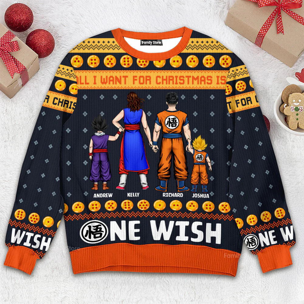 DrBa All I Want For Christmas Is One Wish - Personalized Ugly Sweater | CL03 NL122