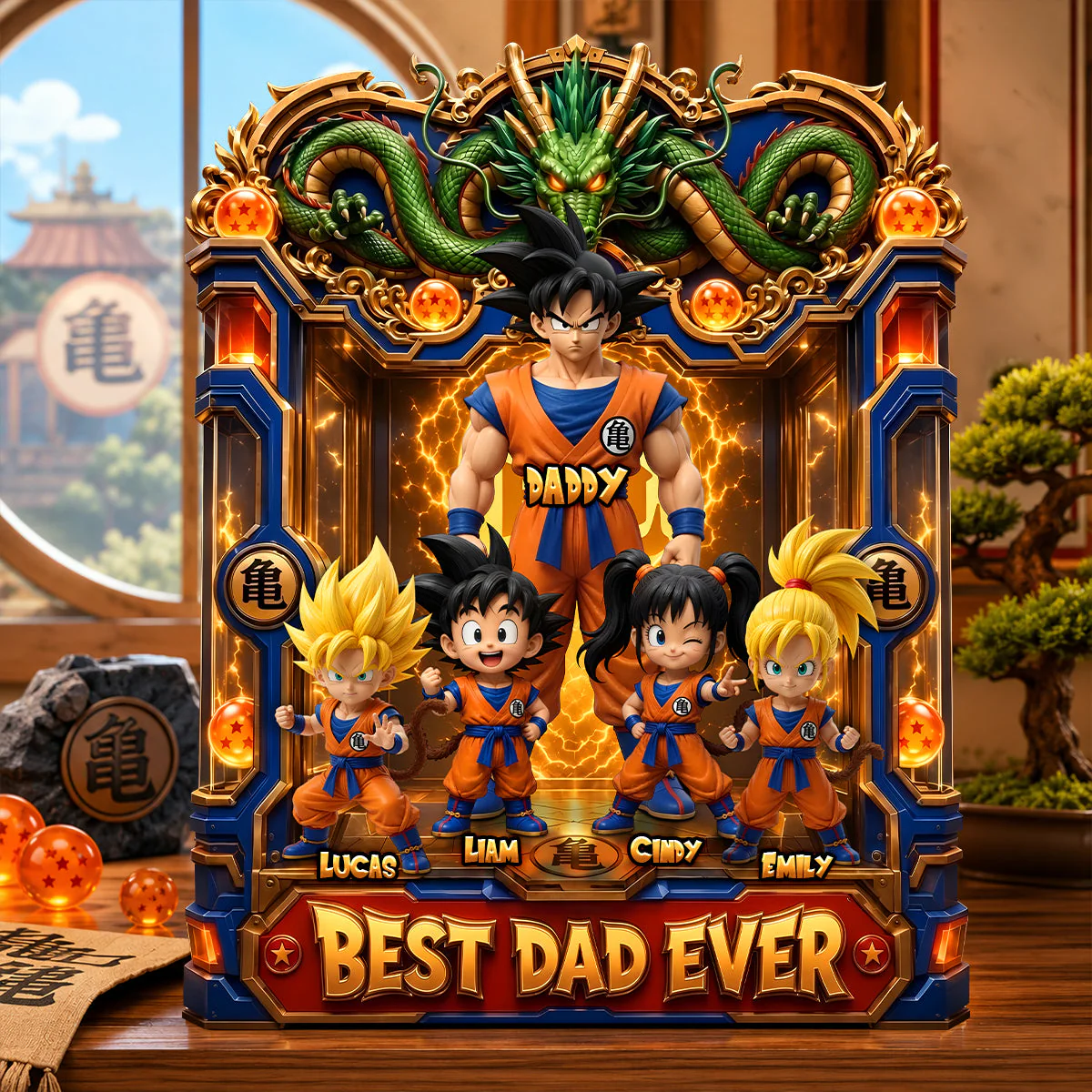 DrBa Best Dad Ever - Personalized Acrylic Plaque - Gift For Father's Day