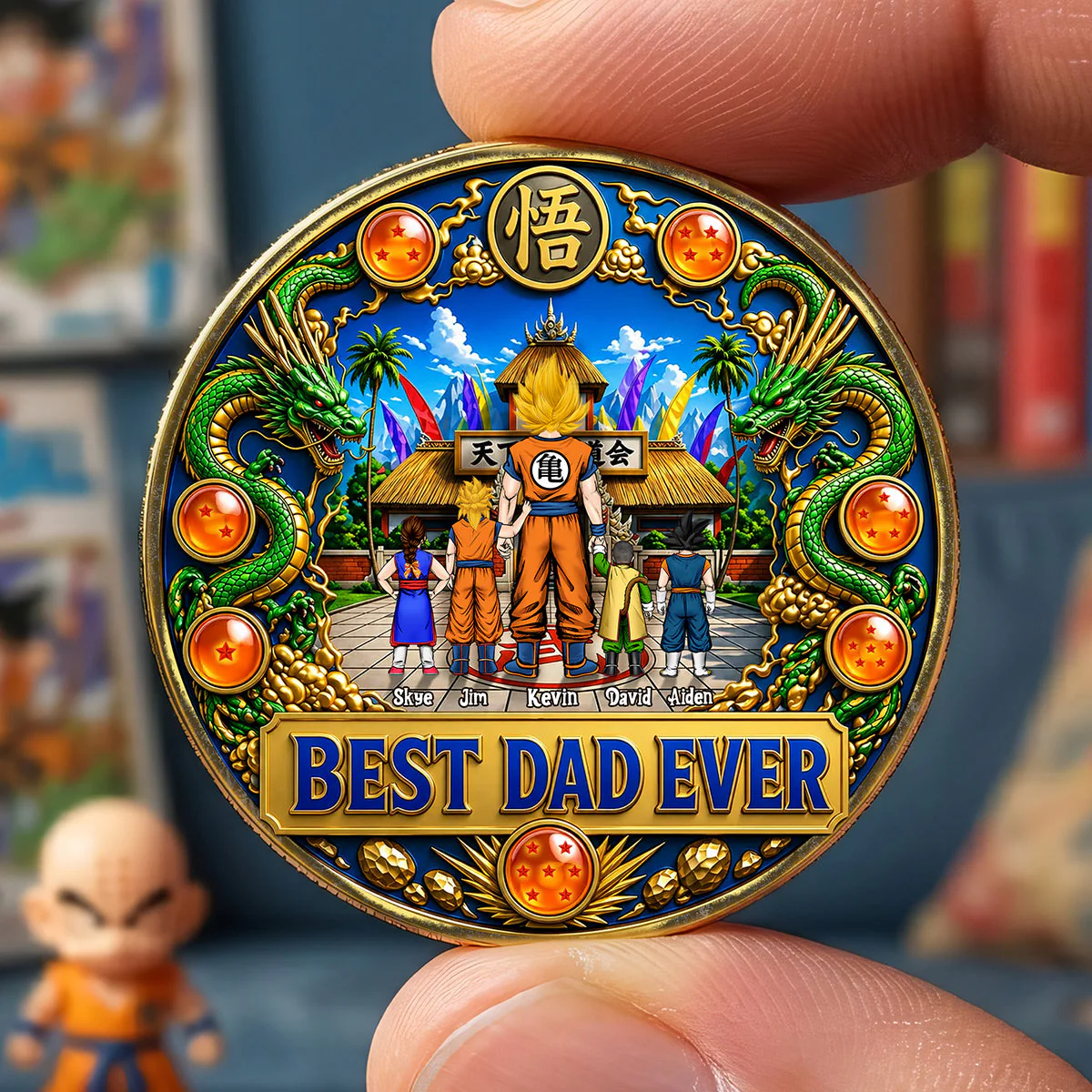 DrBa Best Dad Ever - Personalized Commemorative Coin - Gift For Dad