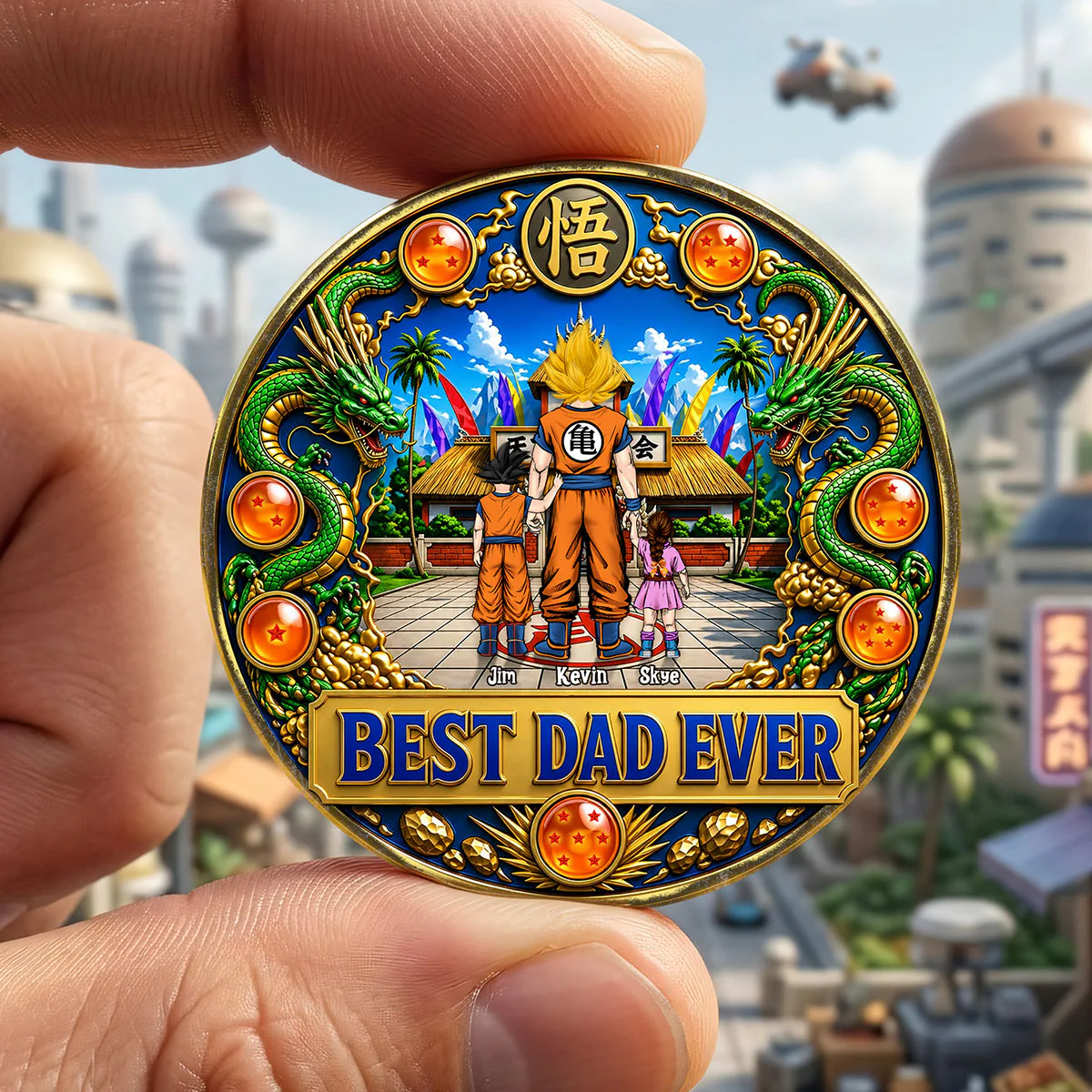 DrBa Best Dad Ever - Personalized Commemorative Coin - Gift For Dad - Image 2