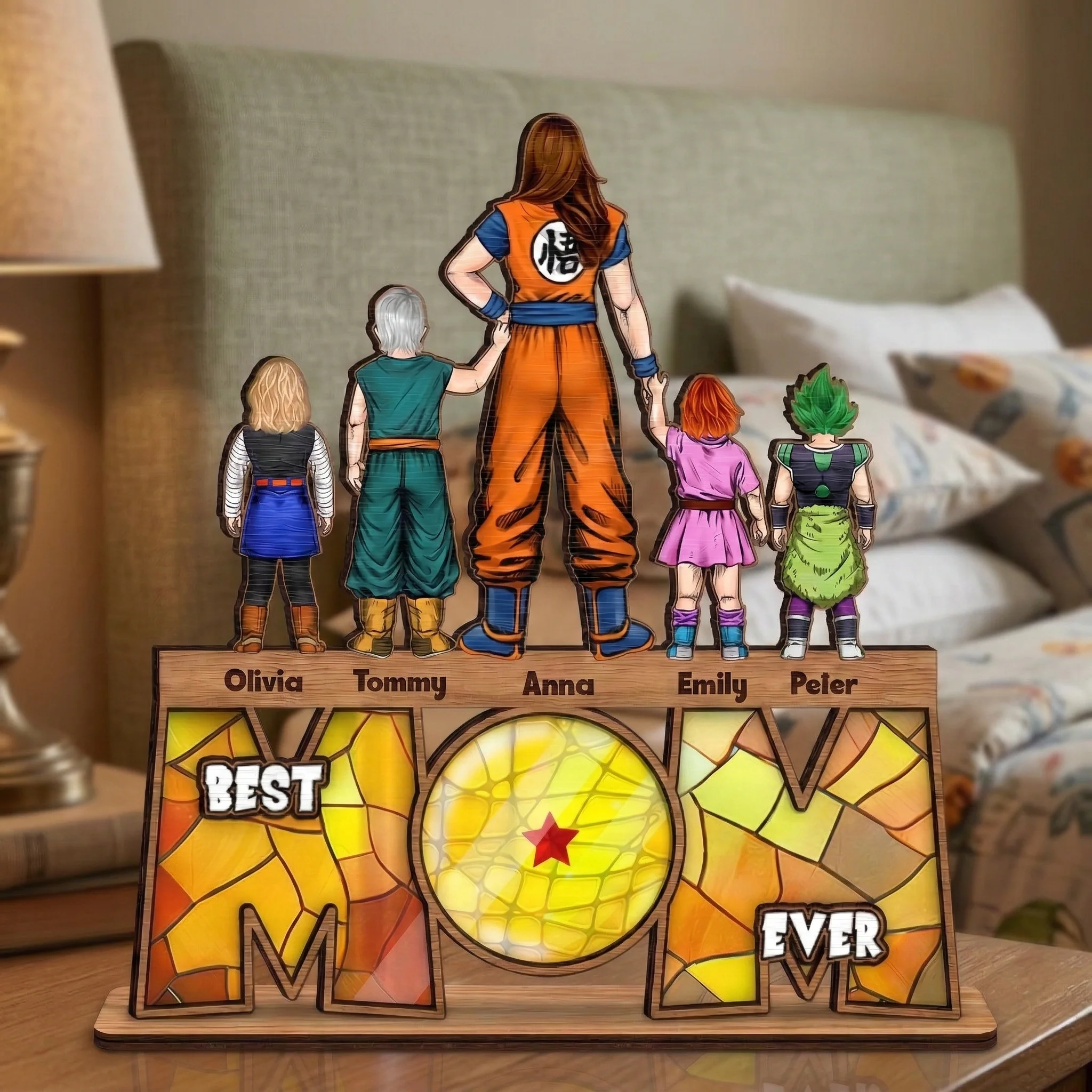 DrBa Best Dragon Mom Ever - Personalized Wooden Plaque - Gift For Mom - Image 2