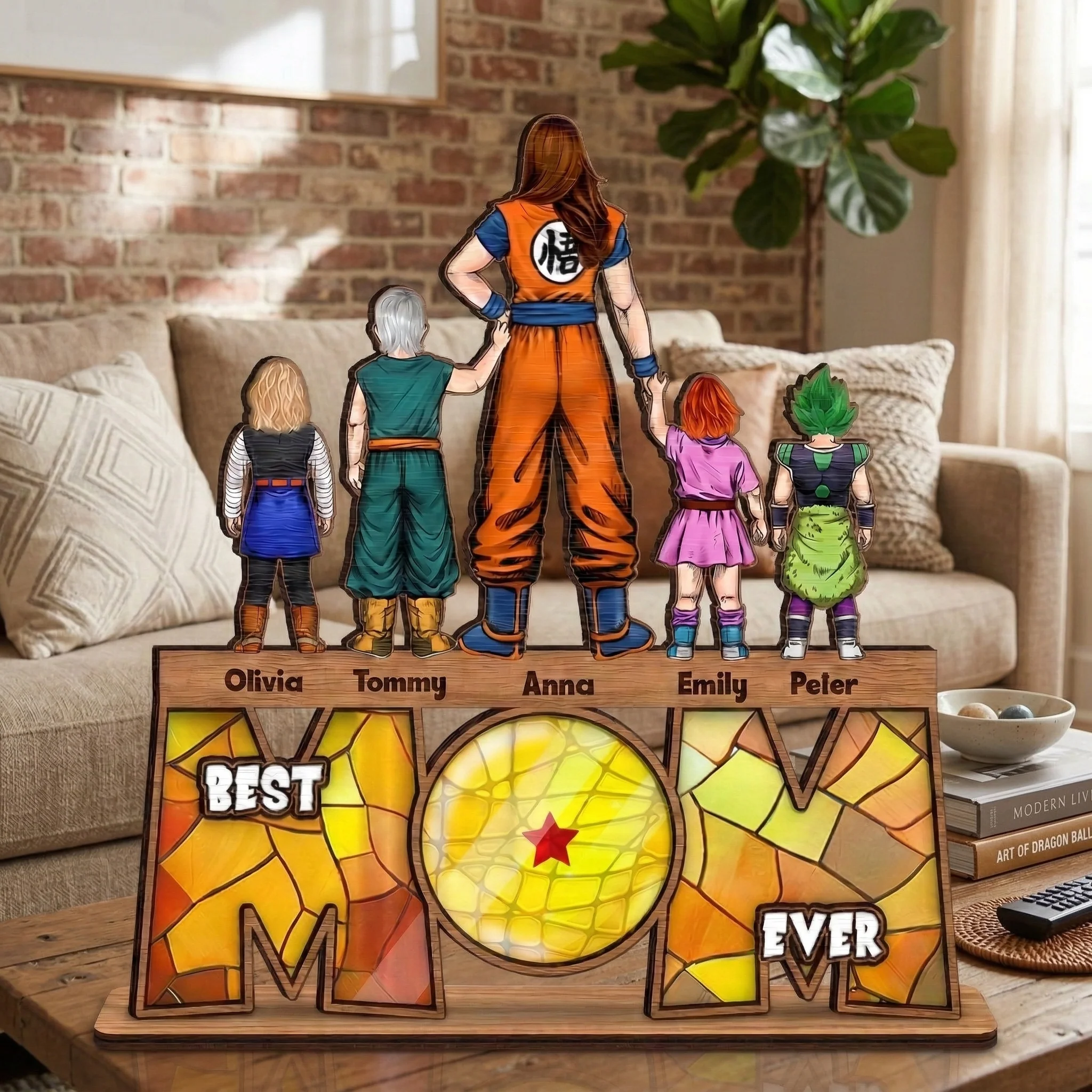 DrBa Best Dragon Mom Ever - Personalized Wooden Plaque - Gift For Mom - Image 3
