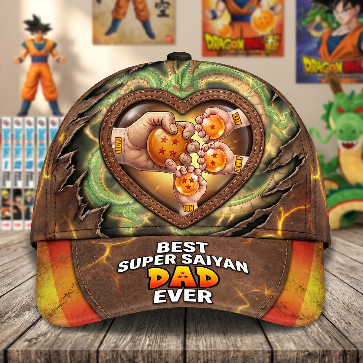 DrBa Best Super Saiyan Dad Ever - Personalized Classic Cap - Gifts For Dad - Image 3