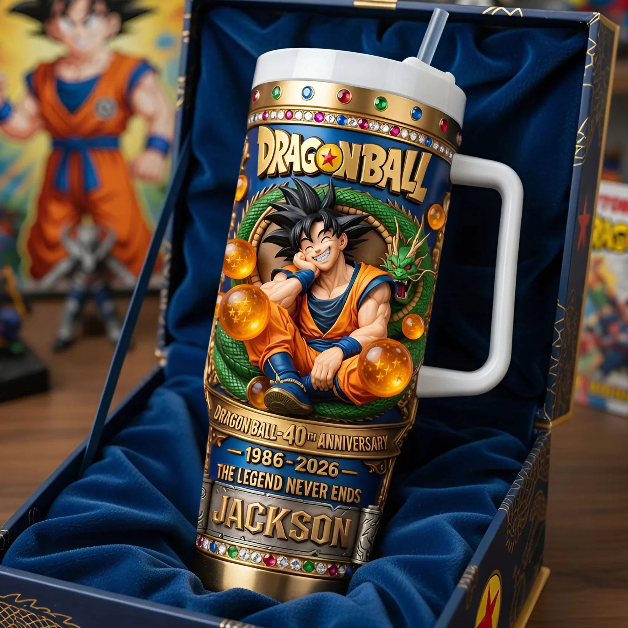 DrBA Celebrate 40 Years Of Legend - Personalized Tumbler With Handle - Gift For Movie Fans NL122