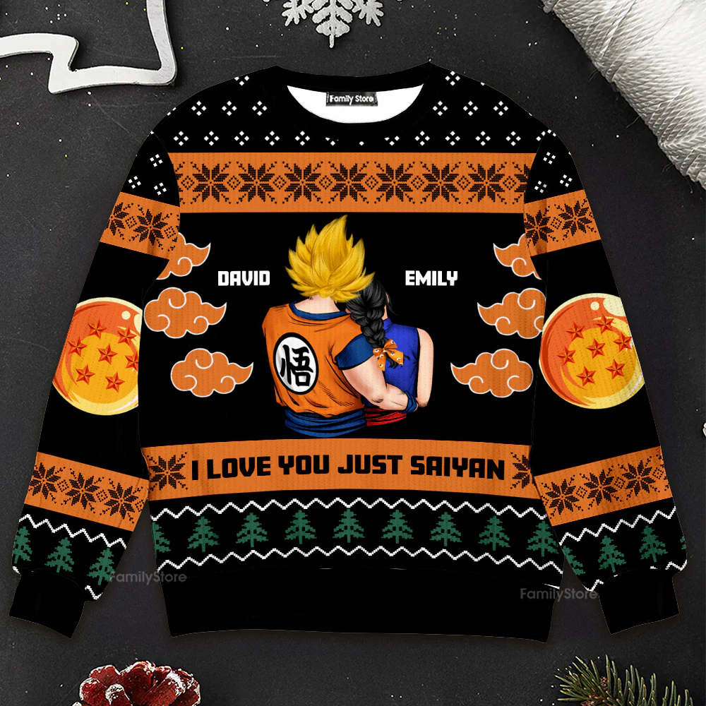 DrBa Couple Merry Christmas - Personalized Ugly Sweater | CL18 NL122 - Image 2