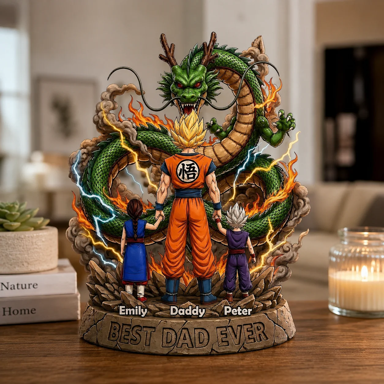 DrBa DragonBall Best Dad Ever - Personalized Acrylic Plaque - Gifts For Dad | CL03 VD01 - Image 2