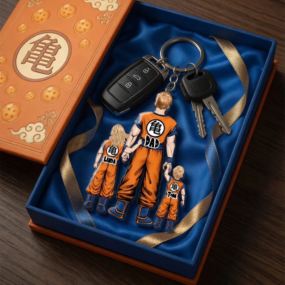 DrBa Hero Dad Power - Personalized Acrylic Keychain - Gift For Dad