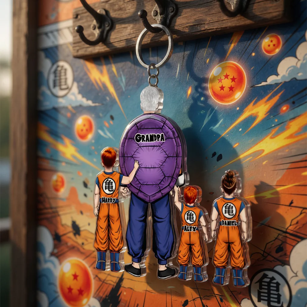 DrBa Hero Dad Power - Personalized Acrylic Keychain - Gift For Dad - Image 3