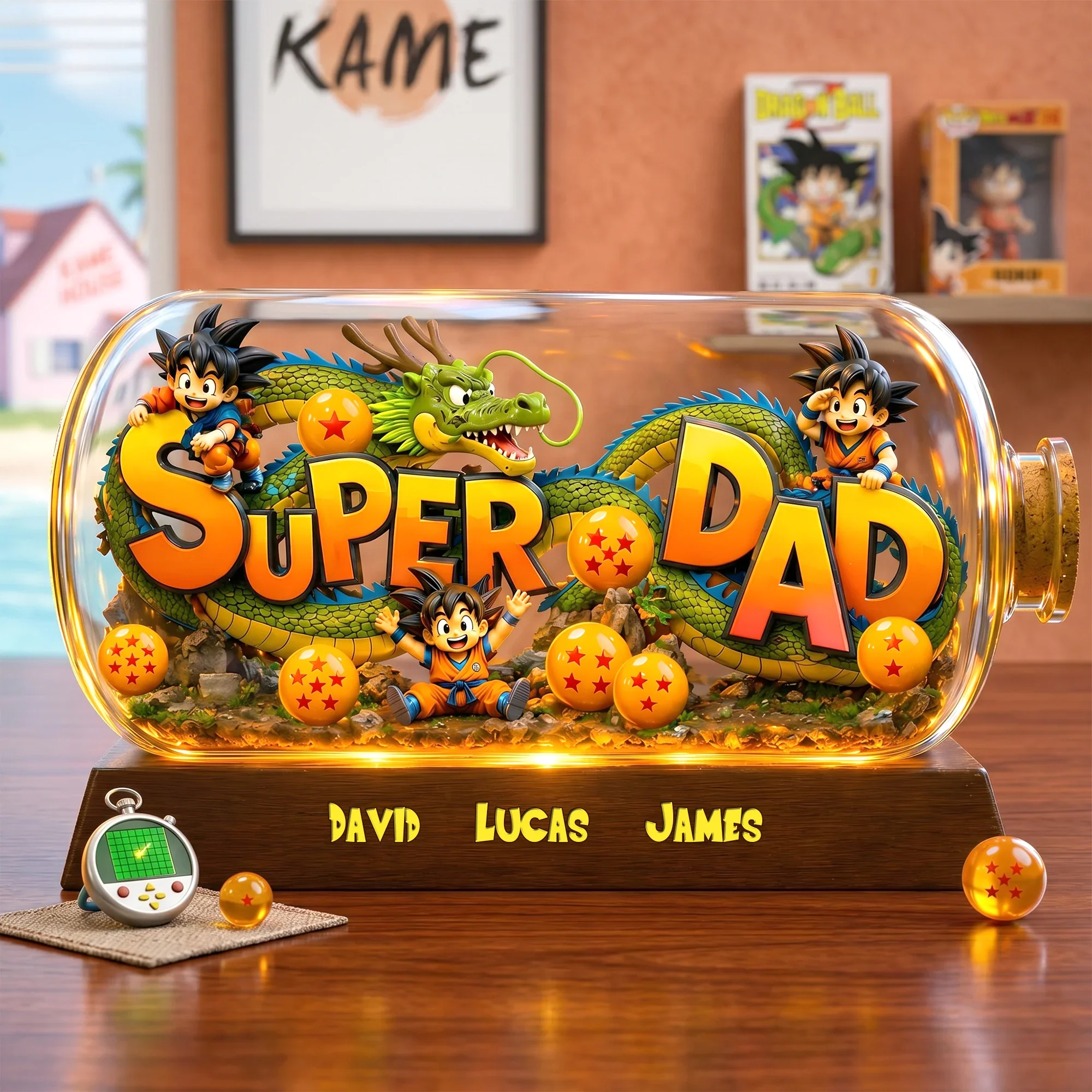 DrBa Super Dad Ever - Personalized Acrylic Plaque - Gift For Father's Day NL122