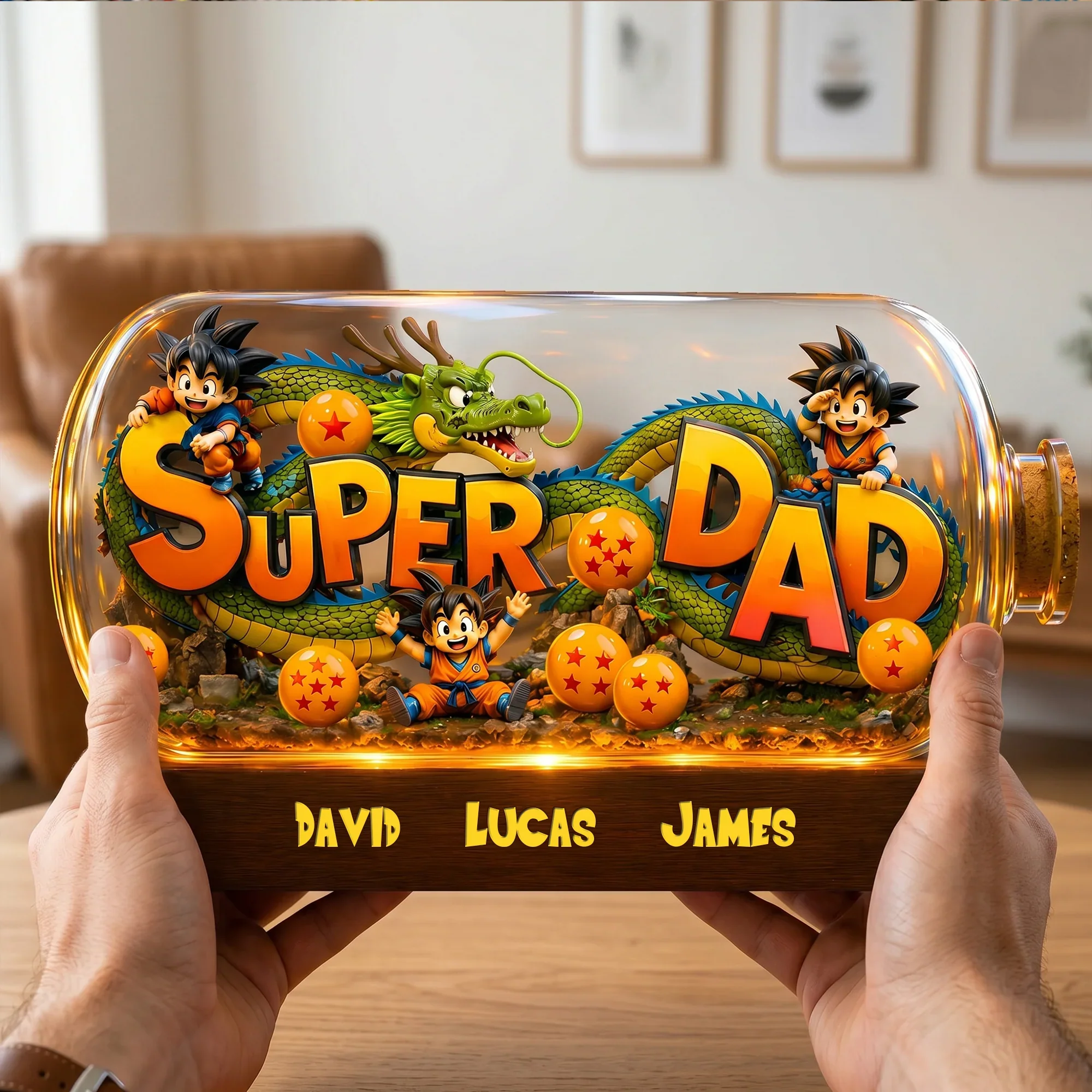 DrBa Super Dad Ever - Personalized Acrylic Plaque - Gift For Father's Day NL122 - Image 3
