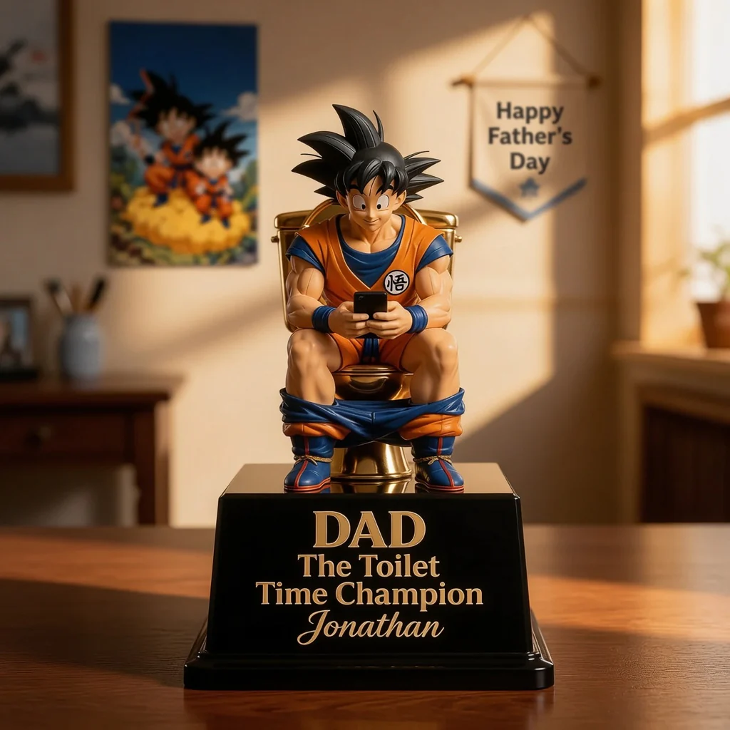 DrBa The Golden Toilet Trophy - Personalized Acrylic Plaque - Funny Father's Day Gift - Image 4