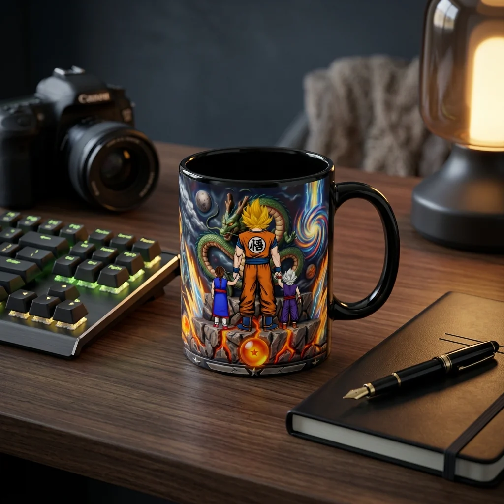 DrBa The Supper Saiyan Dad The Myth The Legend Energy Dragon -Personalized Mug - Gift For Dad - Image 3