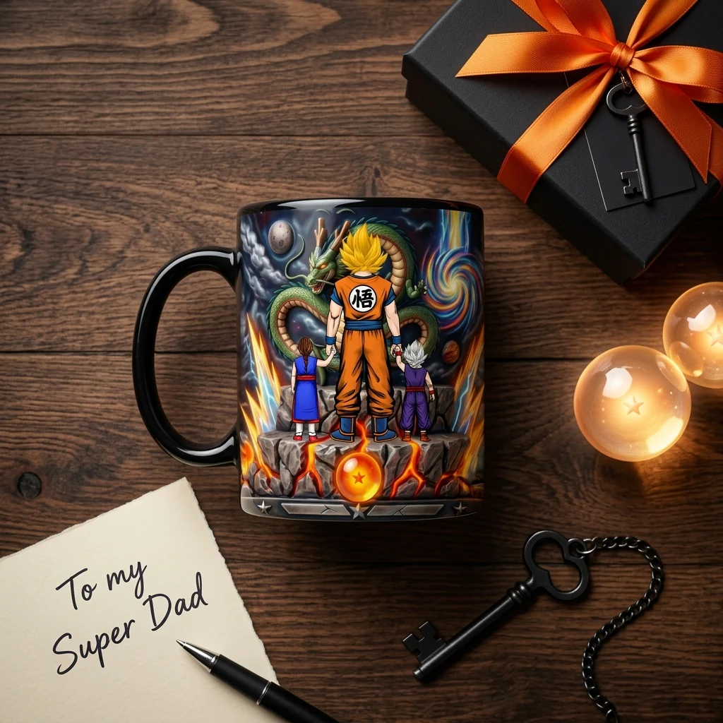 DrBa The Supper Saiyan Dad The Myth The Legend Energy Dragon -Personalized Mug - Gift For Dad - Image 6